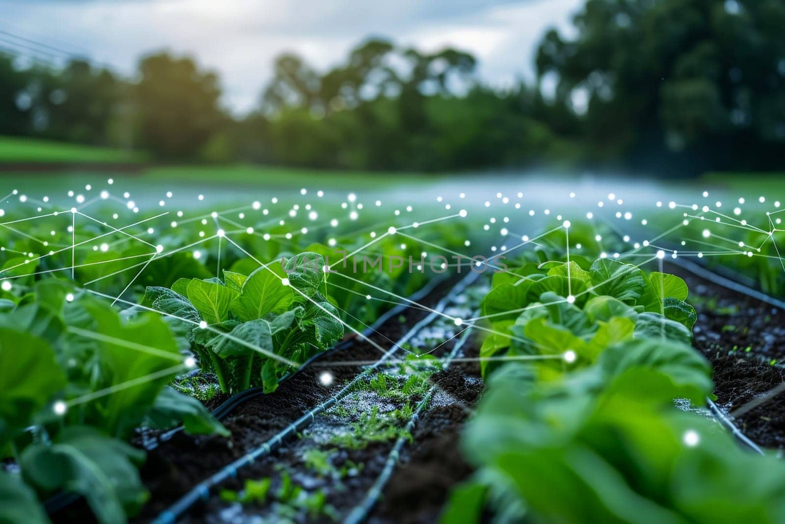 Smart Farm Concept, Agricultural Automation Control, Using Data to Analyze Plant Quality..