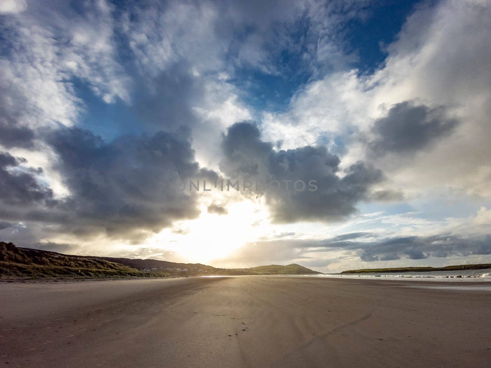 Dramatic sky at Portnoo Narin beach in County Donegal - Ireland.