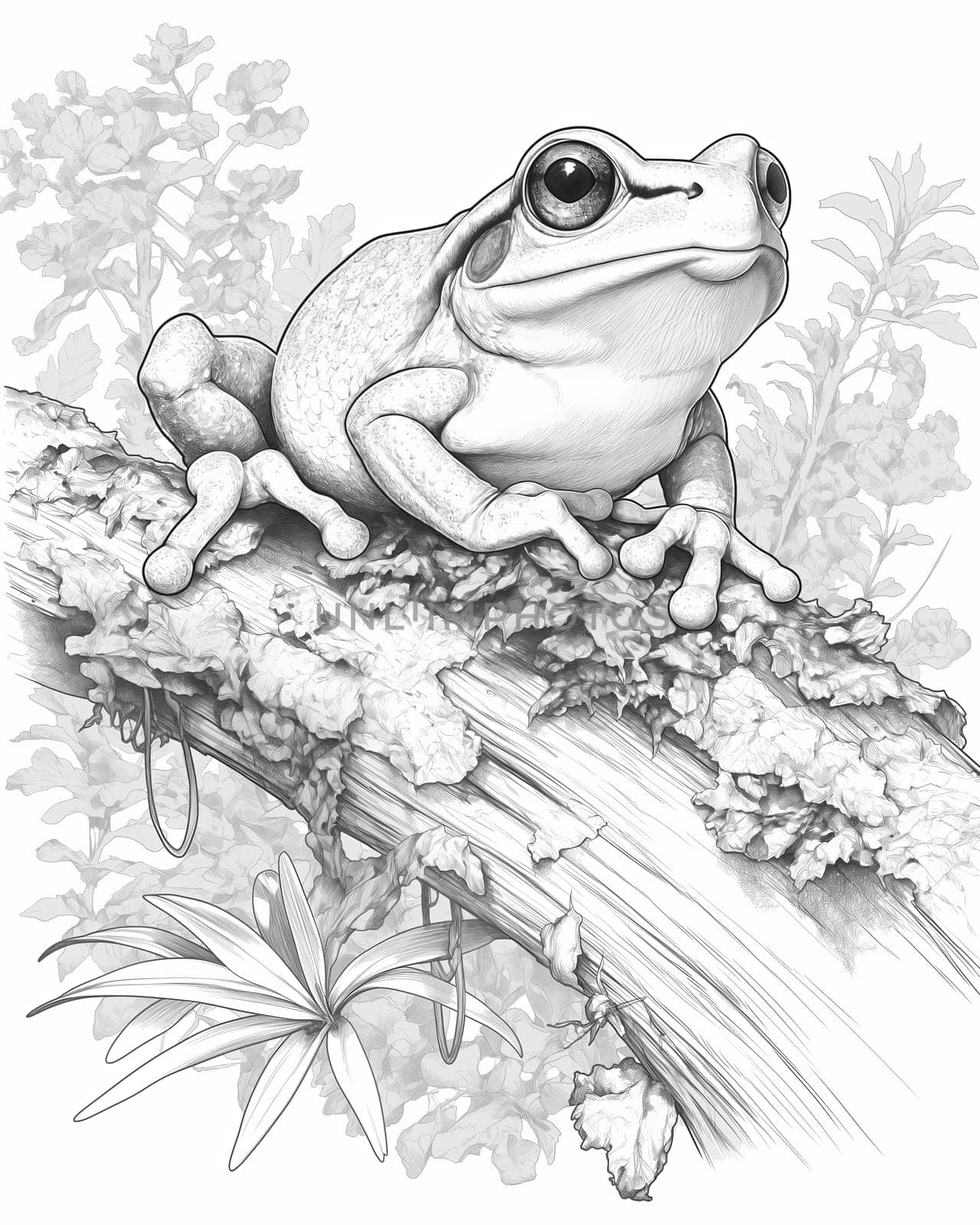 Coloring book for kids, animal coloring, frog. by Fischeron