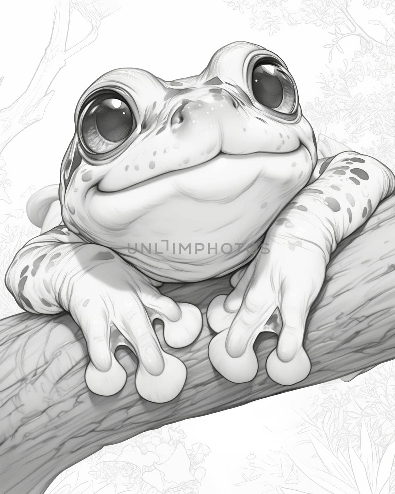 Coloring book for kids, animal coloring, frog. by Fischeron