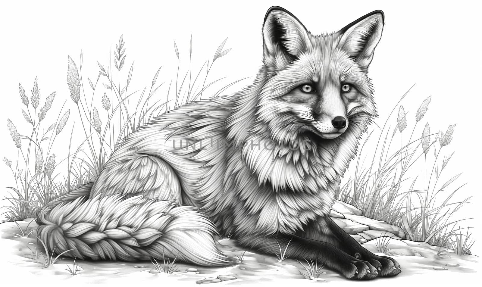 Coloring book for kids, animal coloring, fox. by Fischeron