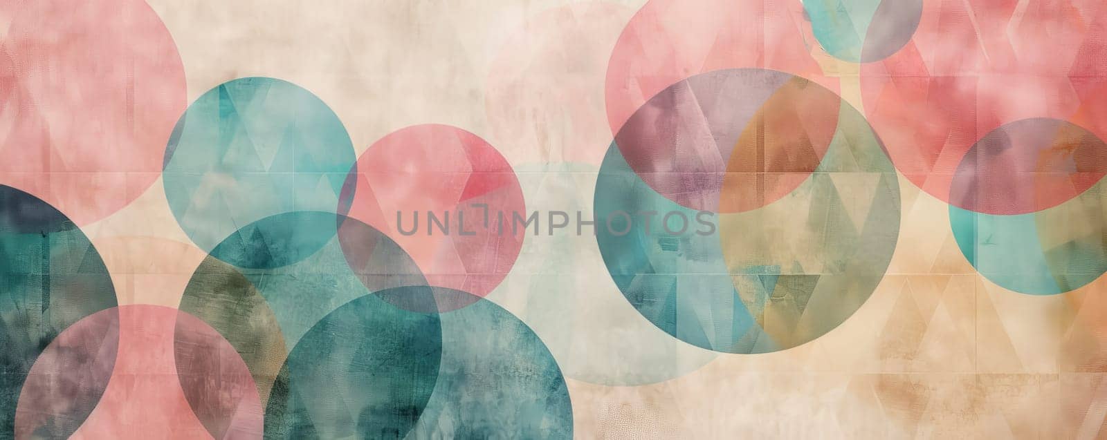Abstract circles with pastel colors, geometric background. Modern artistic design concept.