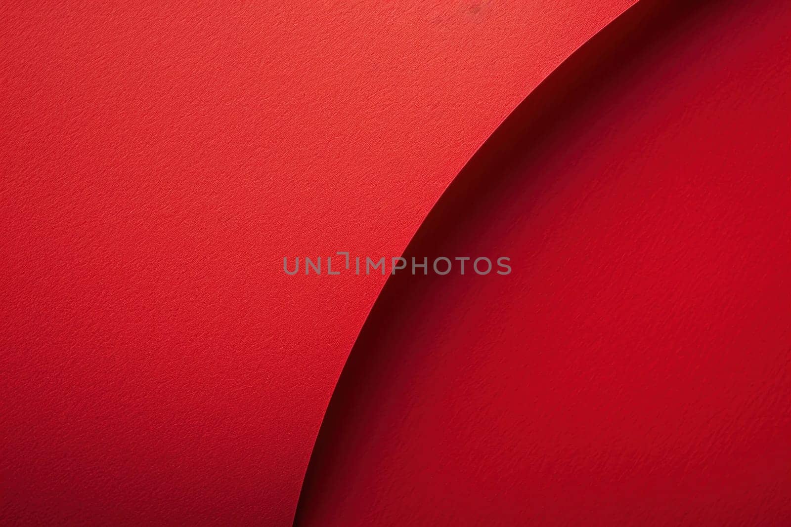 Red paper abstract curved shape background for fashion and art concept design