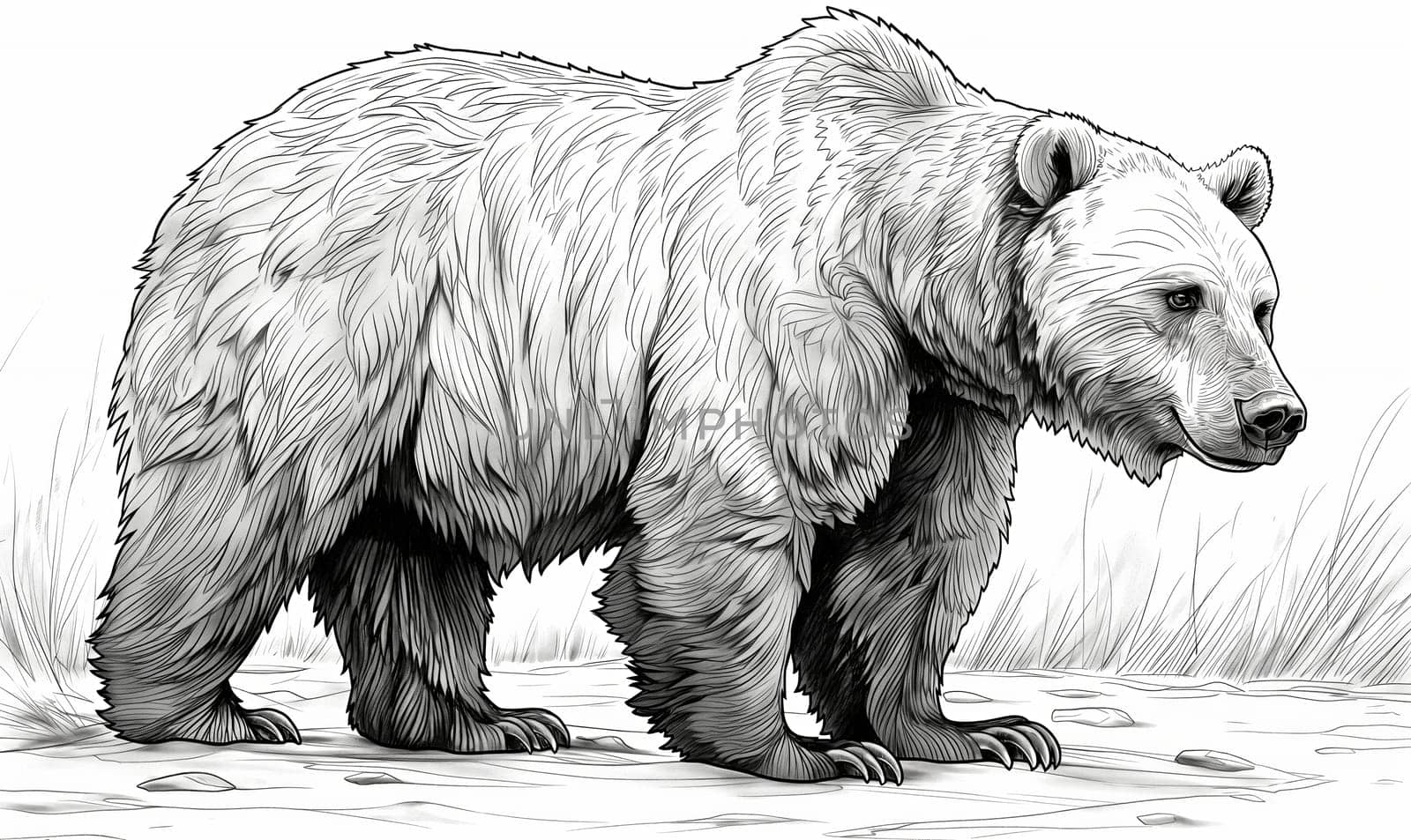 Coloring book for kids, animal coloring, bear. by Fischeron