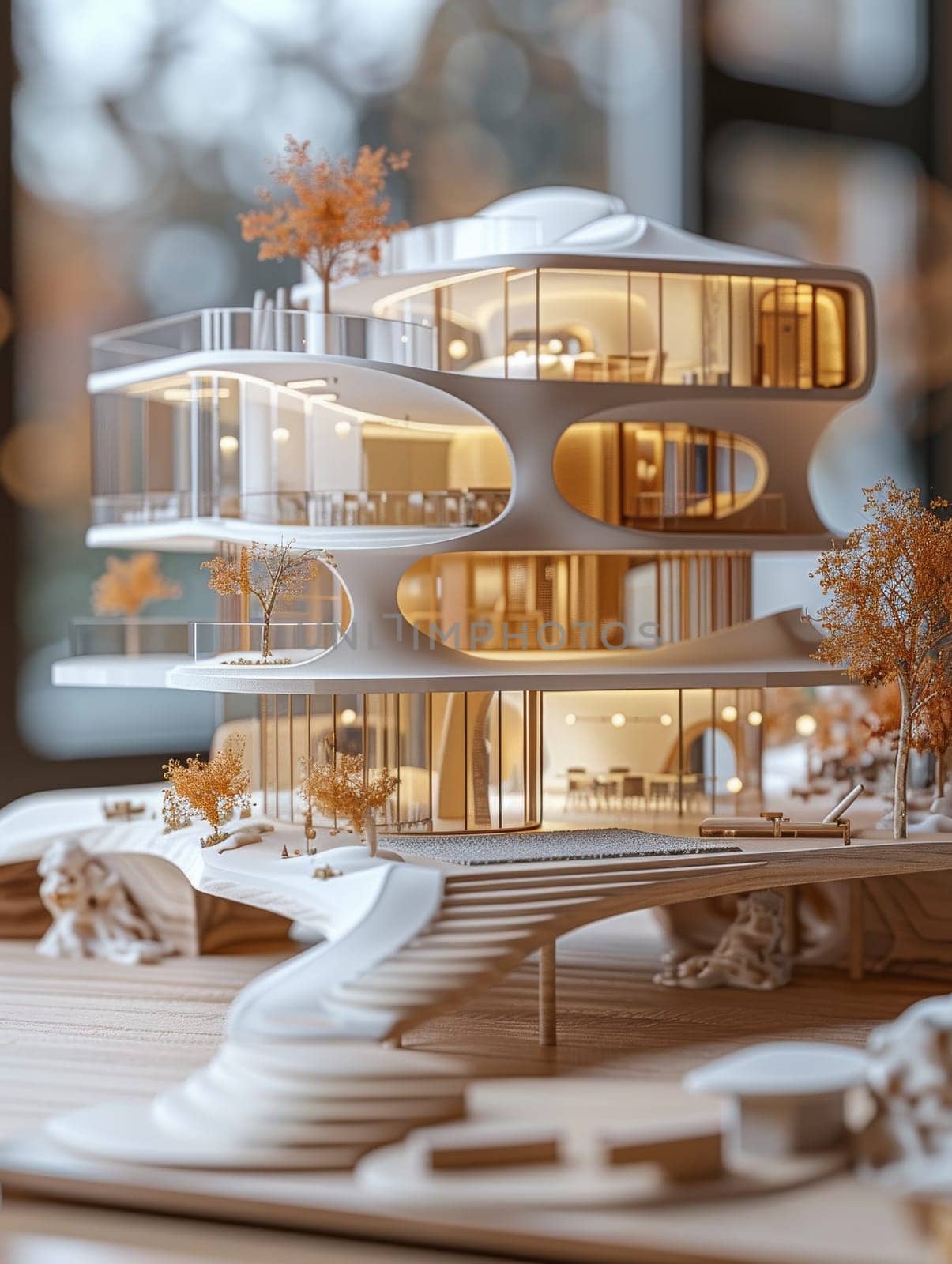 A model of a house with a tree in front of it. Real Estate concept by itchaznong