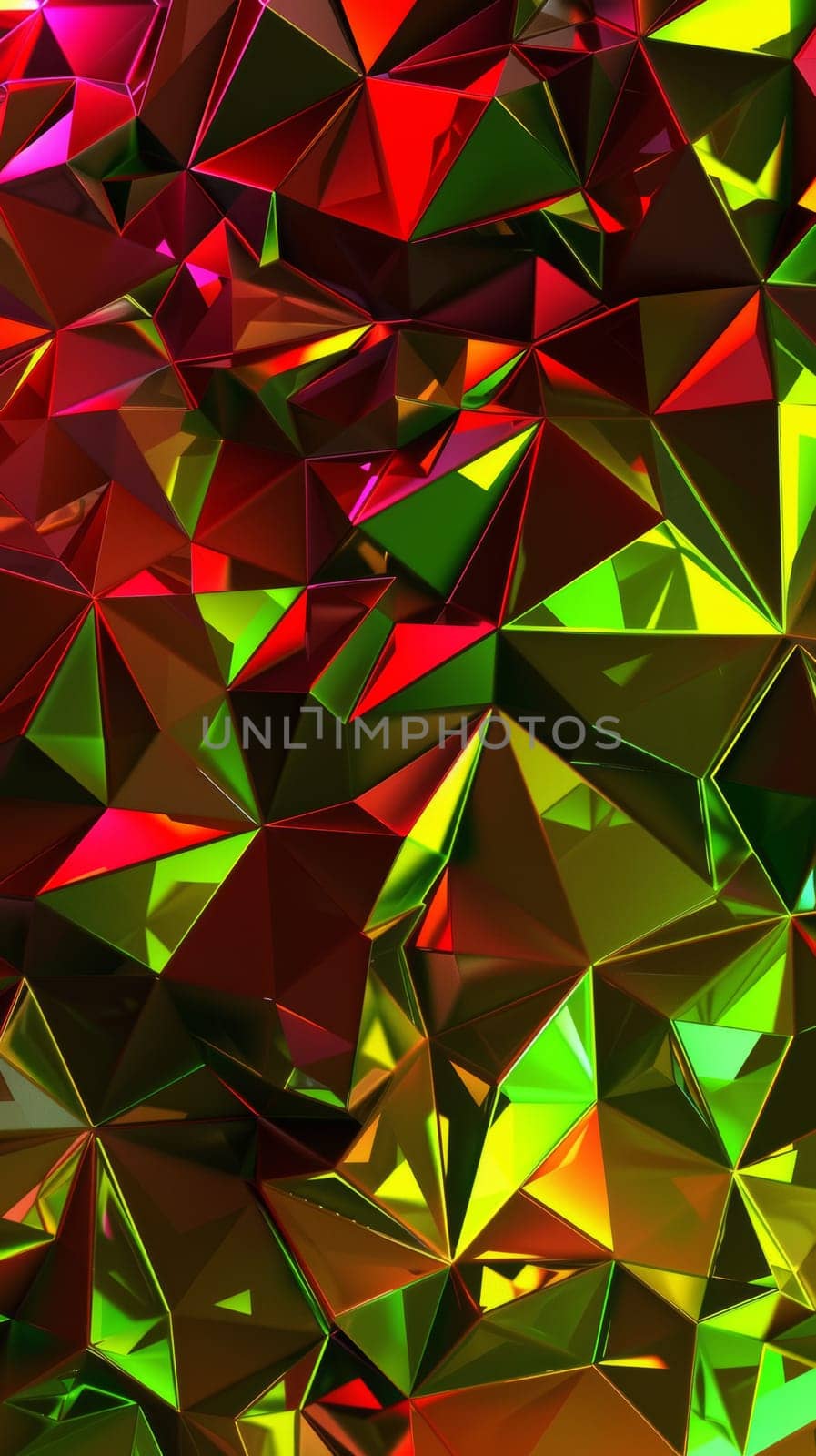 Colorful abstract low poly background with shiny geometric shapes, modern digital art concept.