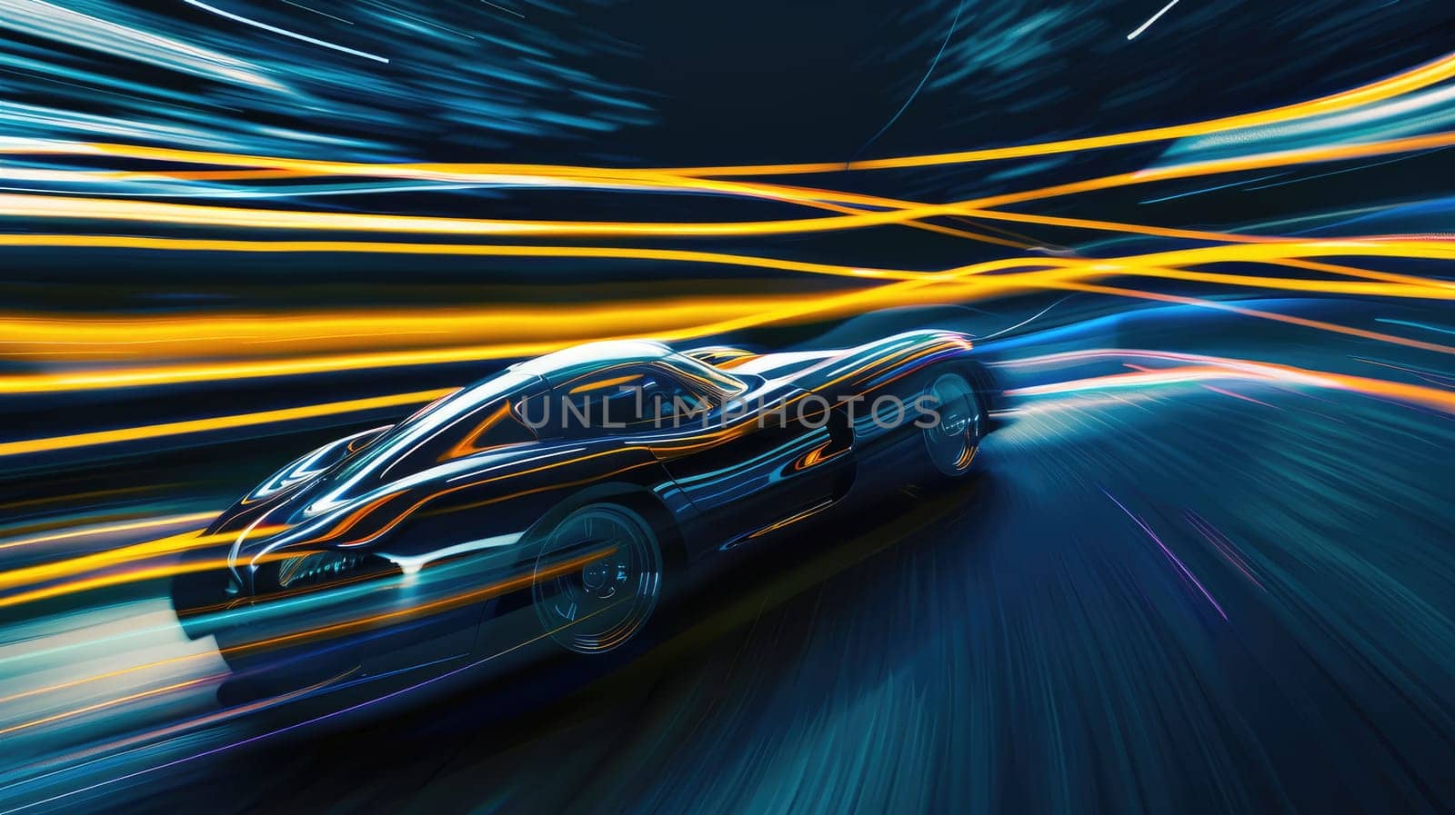 Dynamic camera toss shot of a modern sedan vehicle in motion.