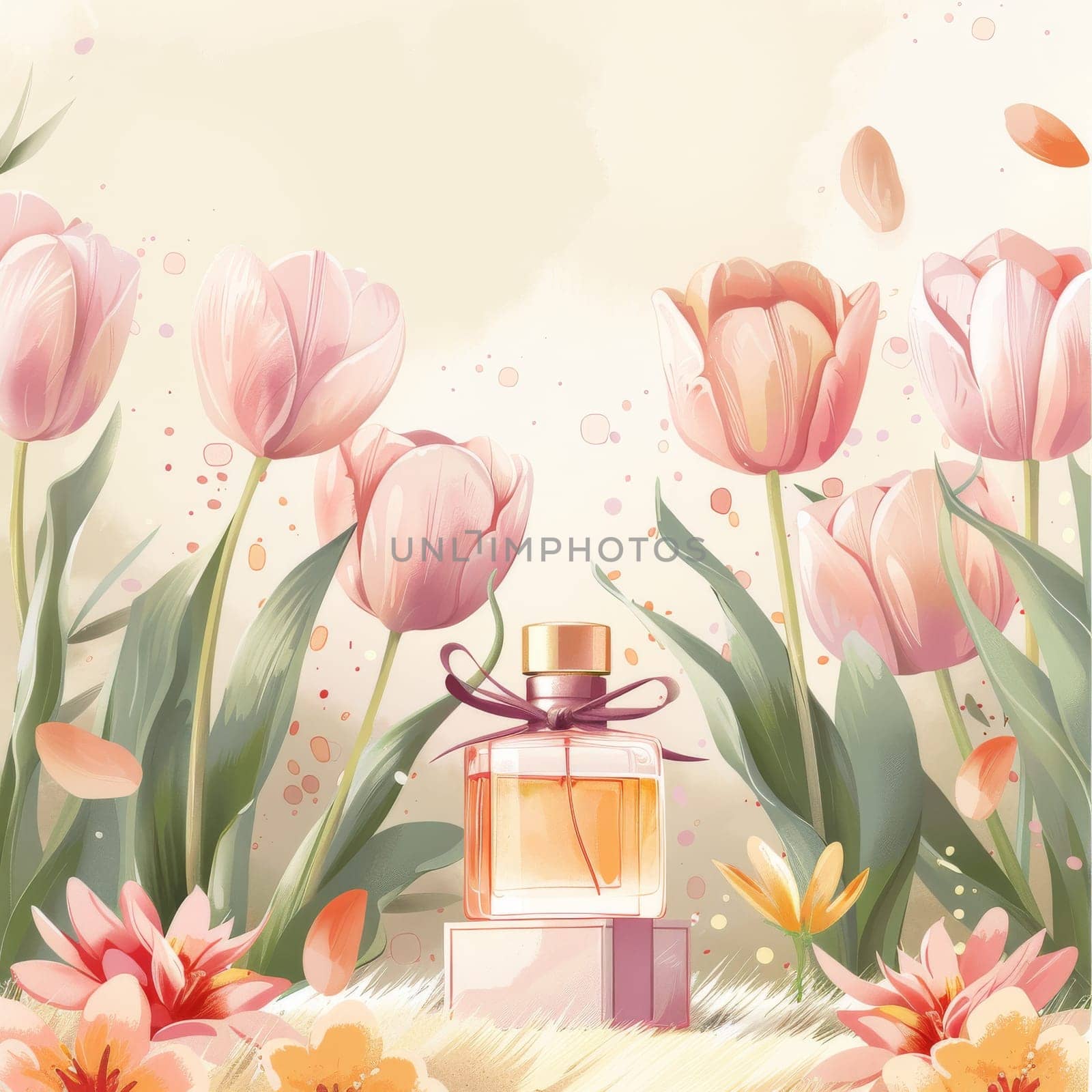 Mockup Perfume bottle. beauty and cosmetic concept.