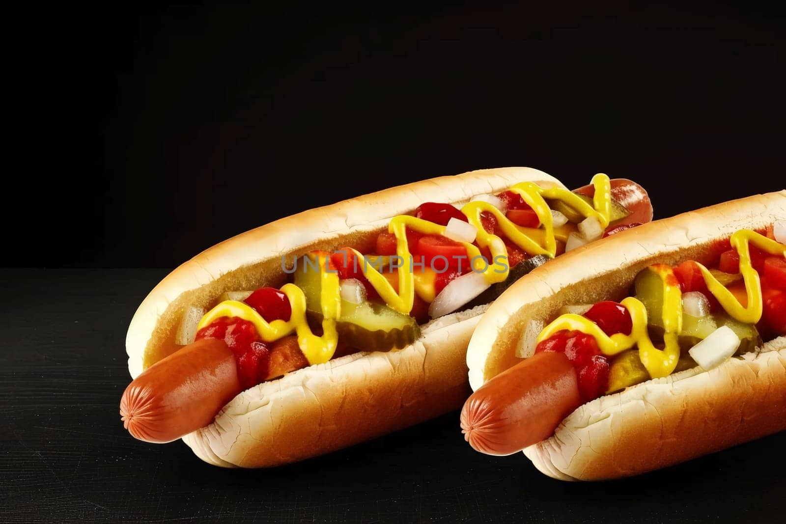 a delicious hot dog with mustard and ketchup on isolated background. hot dog day.