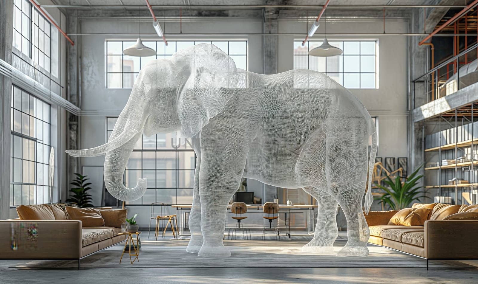 Elephant Projection in Living Room. by Fischeron