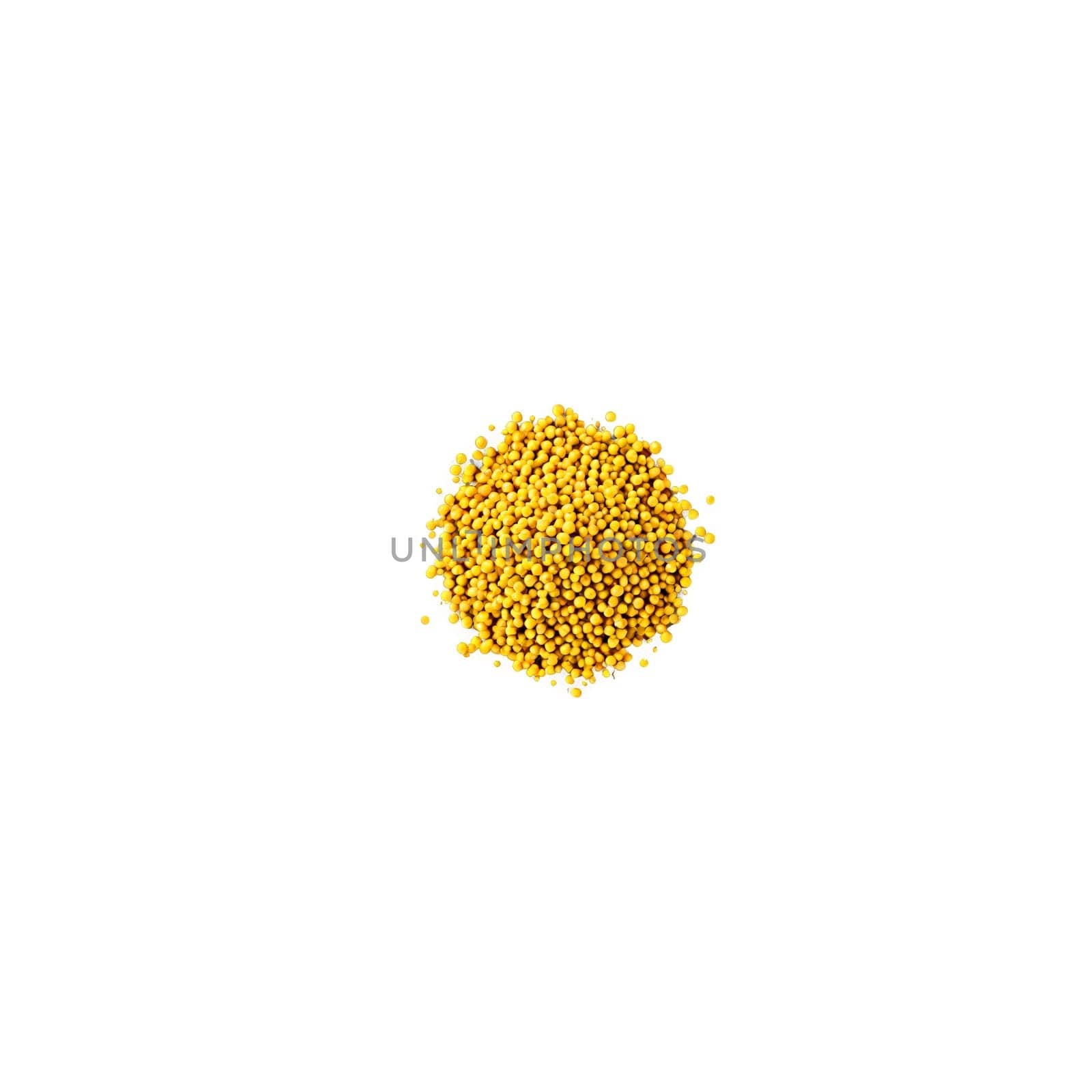 Whole yellow mustard seeds tiny spheres vibrant yellow color uniform size Food and culinary concept. Food isolated on transparent background.