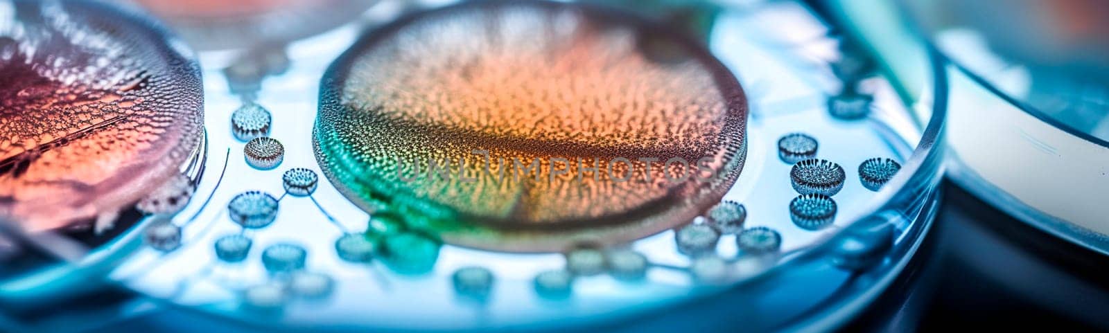 petri dishes with bacteria in the laboratory. Generative AI,