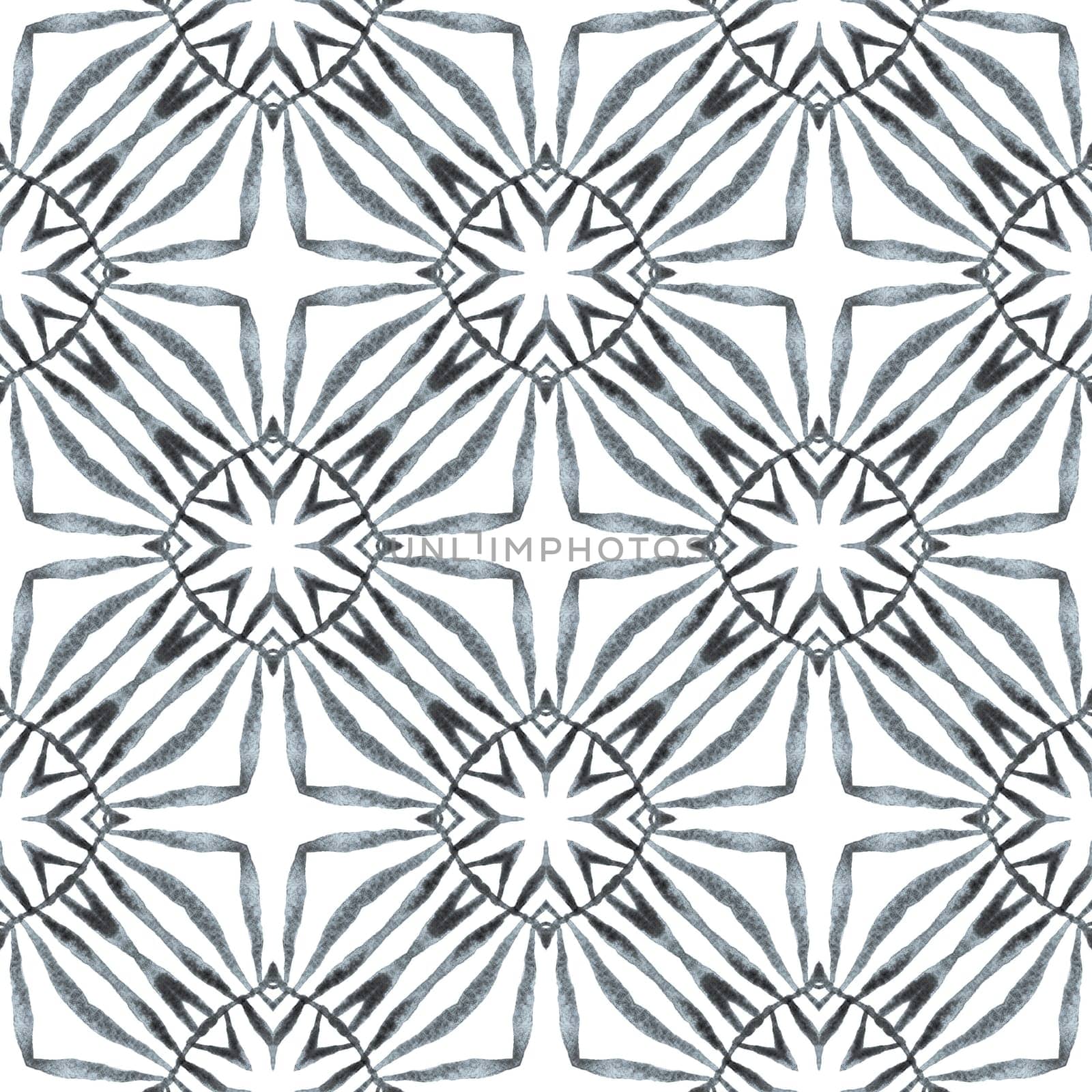 Textile ready classic print, swimwear fabric, wallpaper, wrapping. Black and white stylish boho chic summer design. Oriental arabesque hand drawn border. Arabesque hand drawn design.