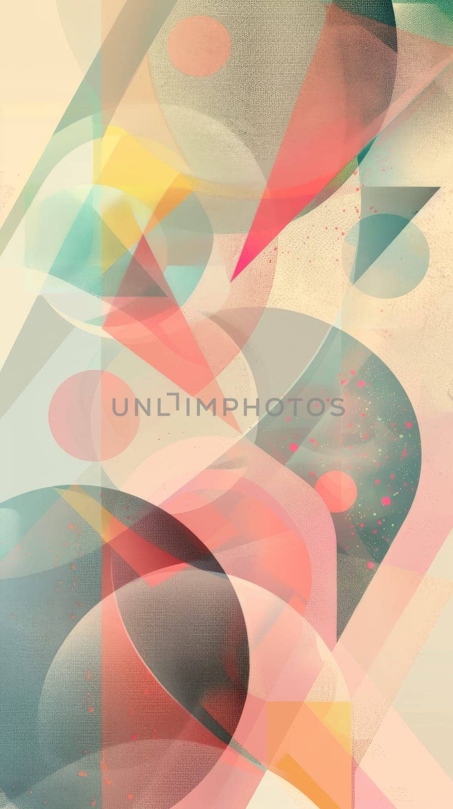 Abstract geometric shapes in pastel colors, modern art design. Contemporary background with circles and triangles concept.