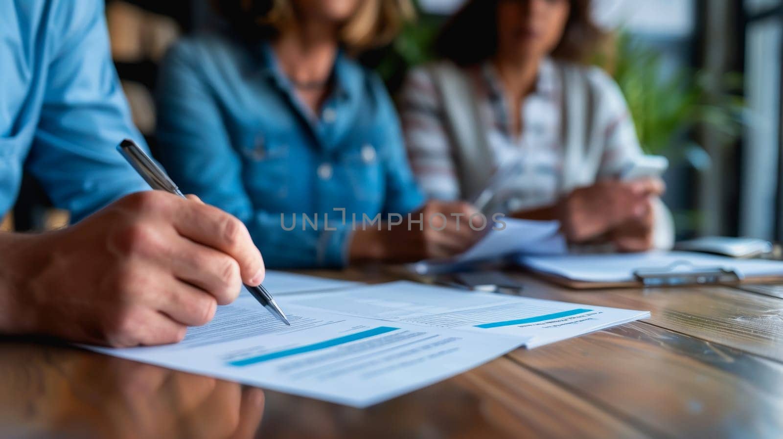 couple engaged in a discussion with a financial advisor about their retirement plans. by Manastrong