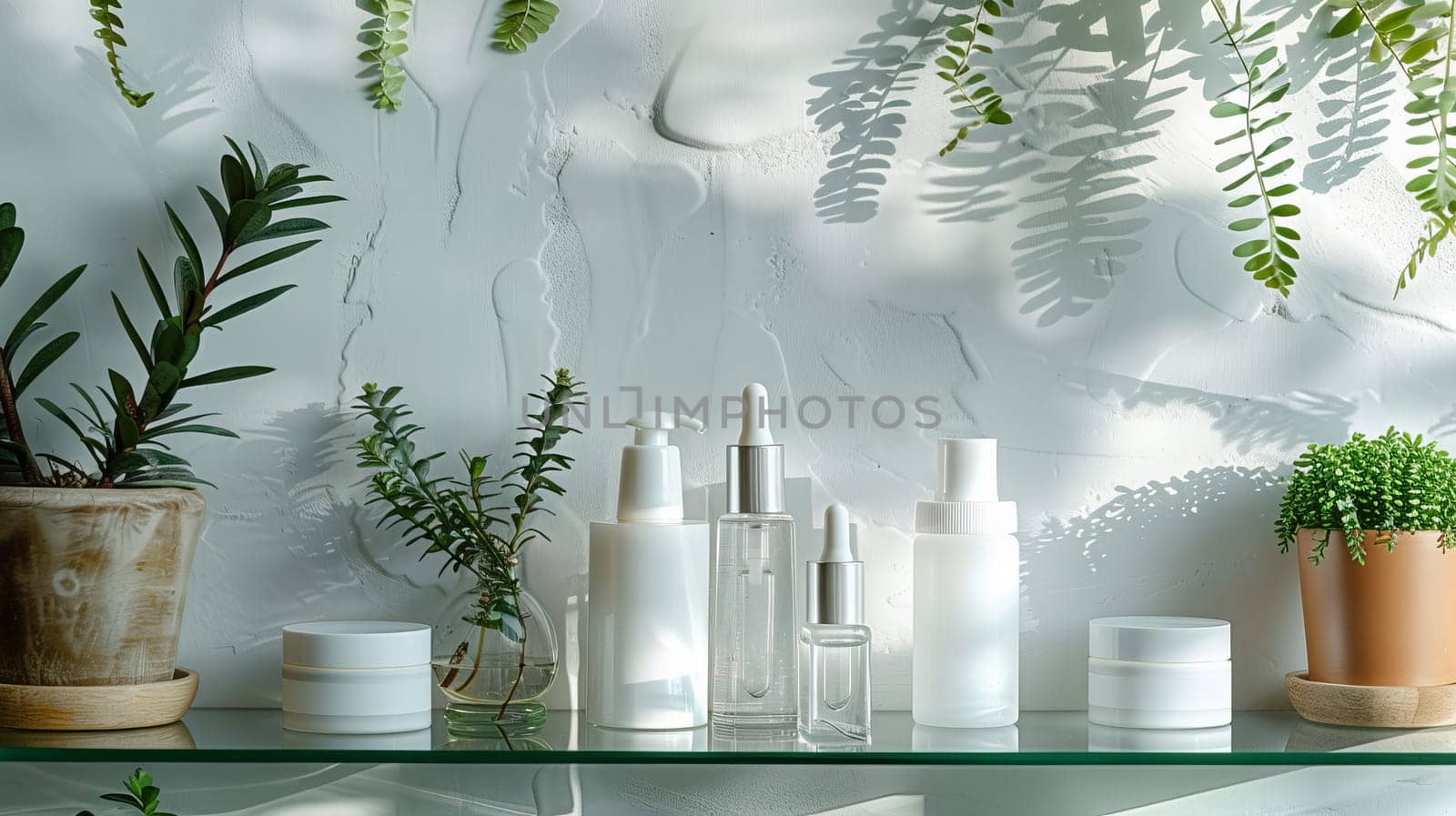 Mockup cosmetic product set. White background.