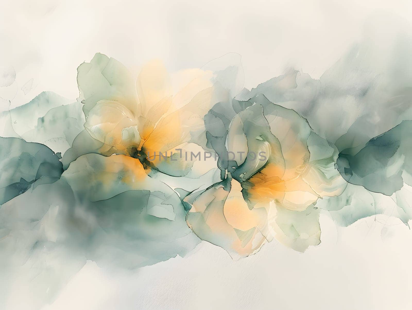 A detailed watercolor painting of vibrant flowers with delicate petals and intricate foliage on a clean white background