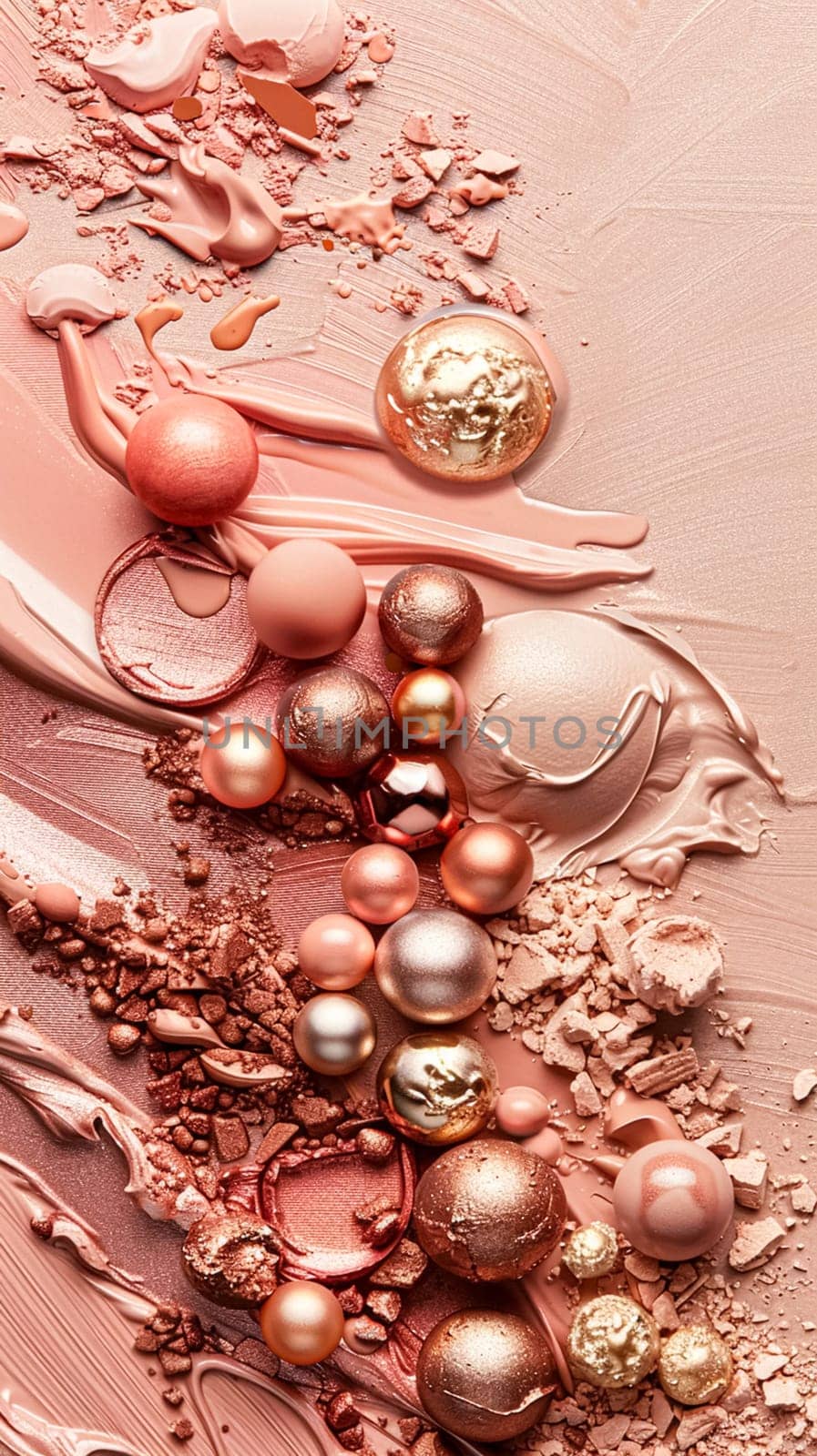 Beauty product and cosmetics texture, makeup products as abstract luxury cosmetic background by Anneleven