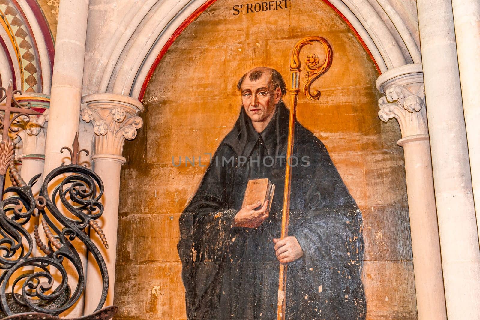 BAYEUX, FRANCE, MAY 14, 2024 : interiors architectural decors of Cathedral of Our Lady of Bayeux, norrmandy