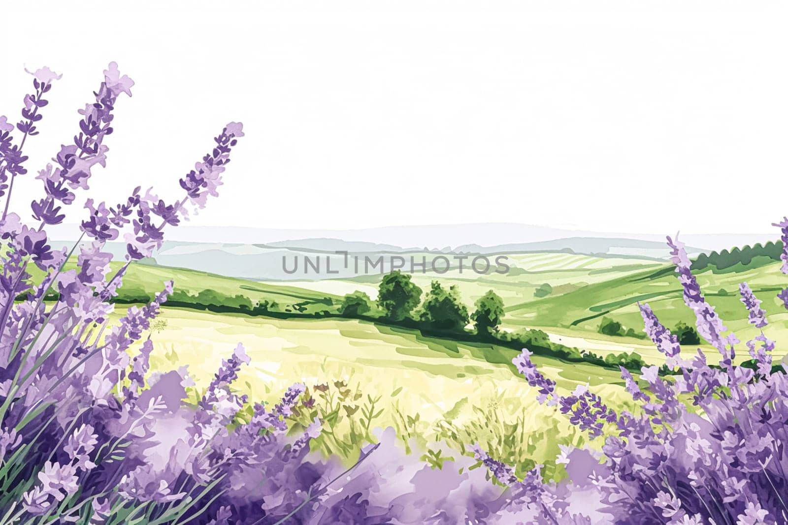 Elegant purple floral watercolour background by Anneleven