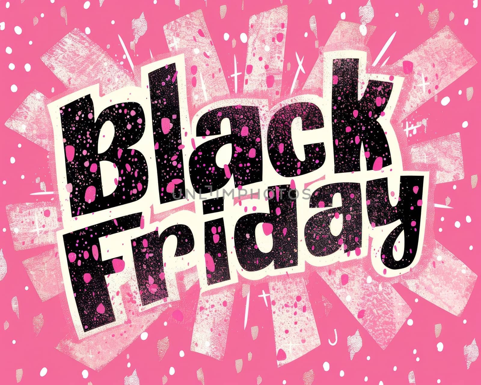 Black friday sale pink background with black splotches for beauty, fashion, business, and shopping themes