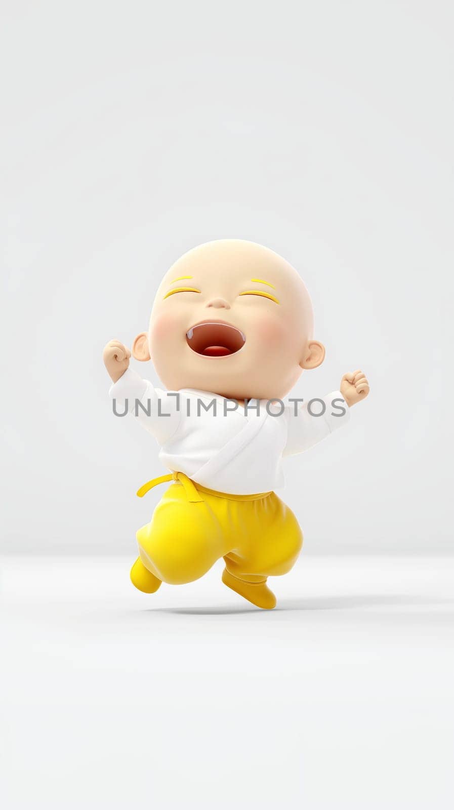 Joyful Animated Baby Character Celebrating With a Cheerful Jump by chrisroll