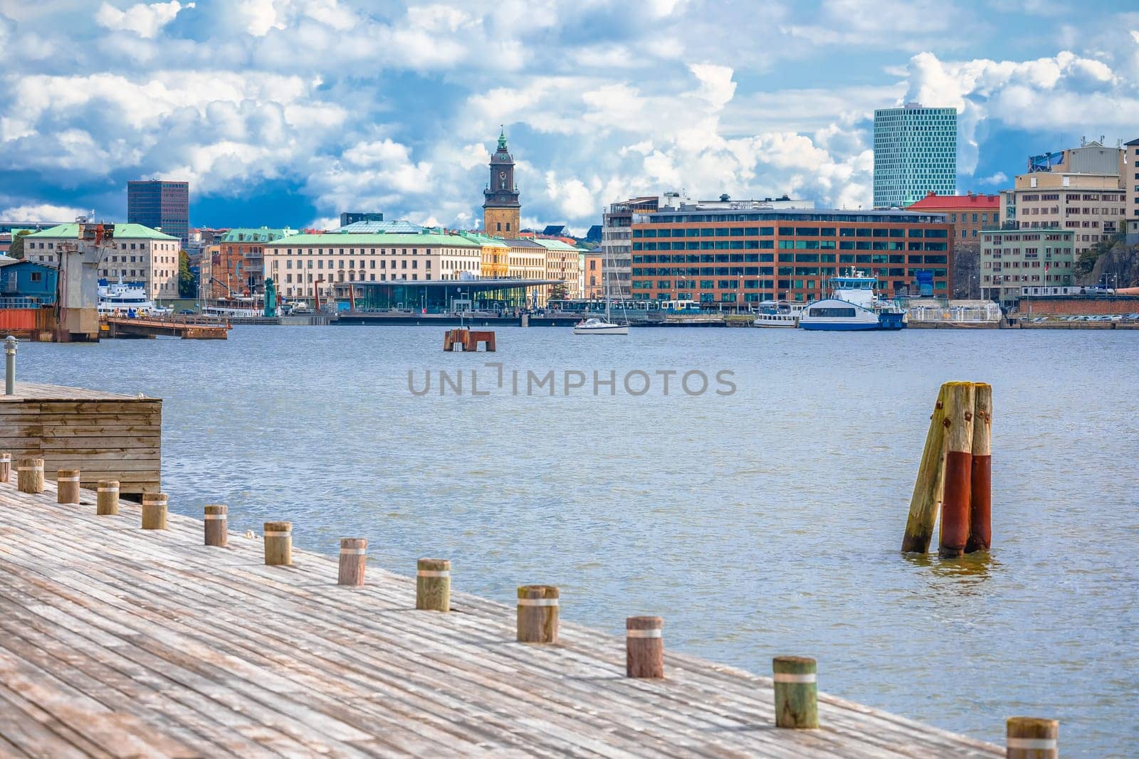 City of Gothenburg waterfront view, Vastra Gotaland County of Sweden
