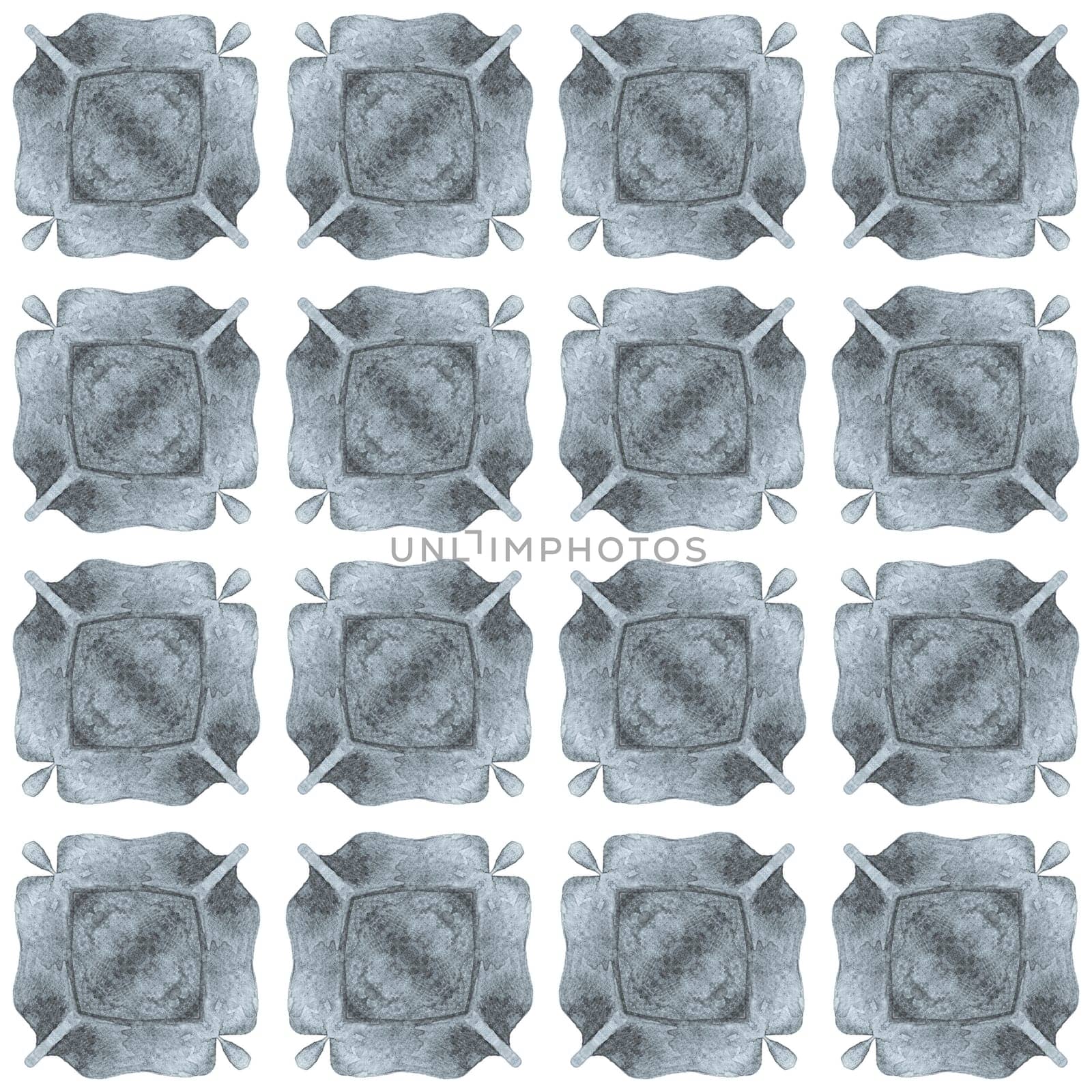 Organic tile. Black and white divine boho chic summer design. Textile ready amusing print, swimwear fabric, wallpaper, wrapping. Trendy organic green border.