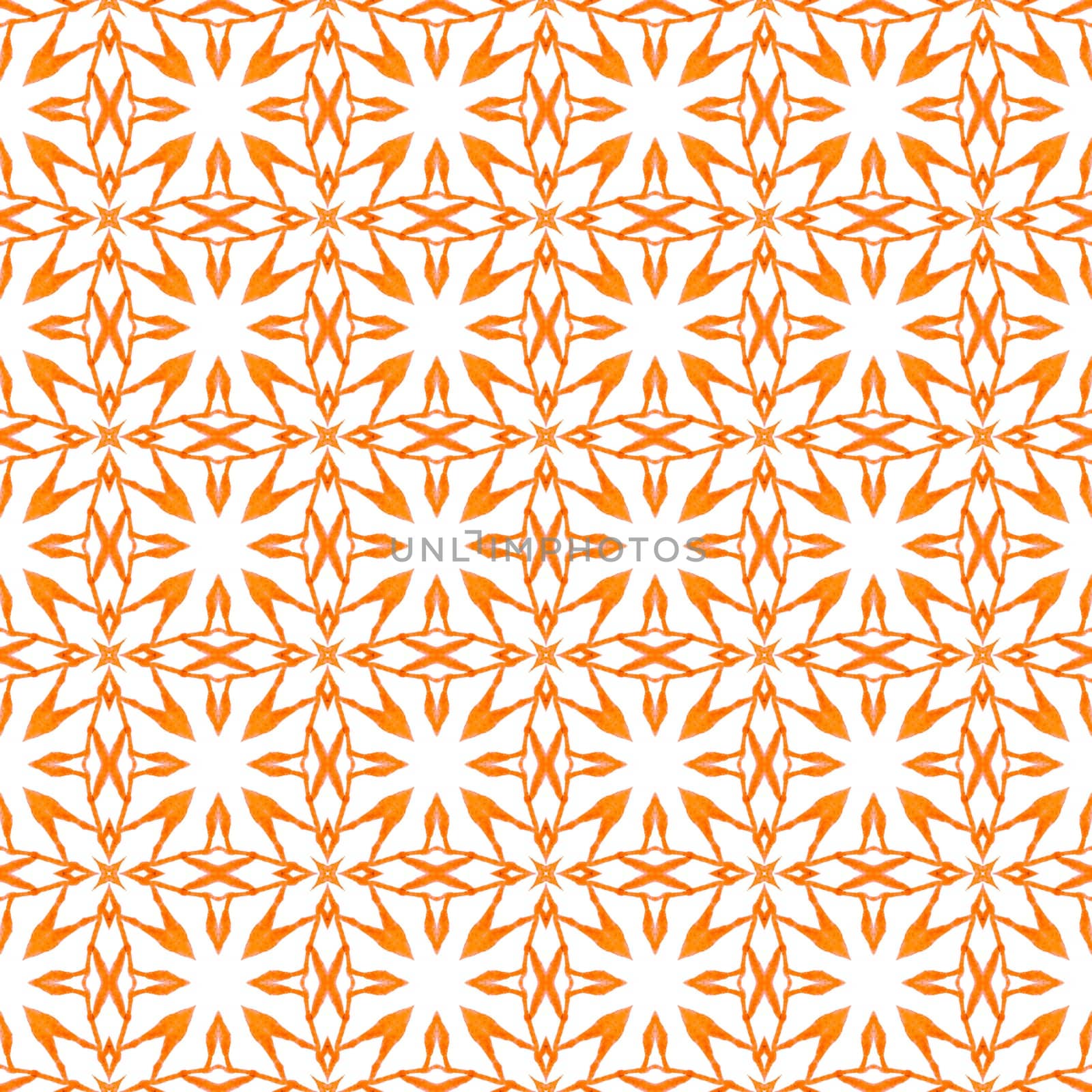 Trendy organic green border. Orange amazing boho chic summer design. Organic tile. Textile ready terrific print, swimwear fabric, wallpaper, wrapping.