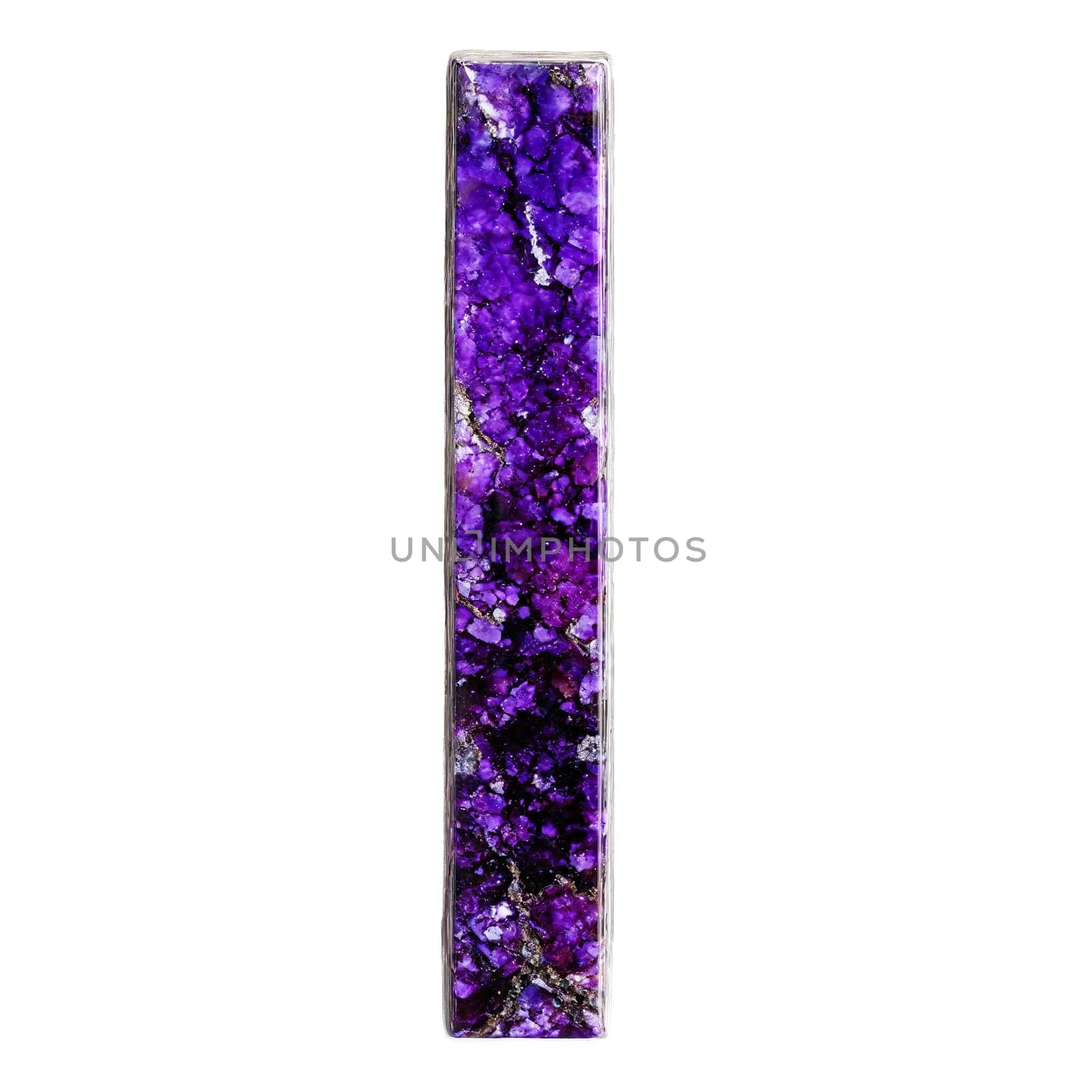 Stone isolated on transparent background. Sugilite A deep purple sugilite with a glossy finish floating and subtly turning to highlight.