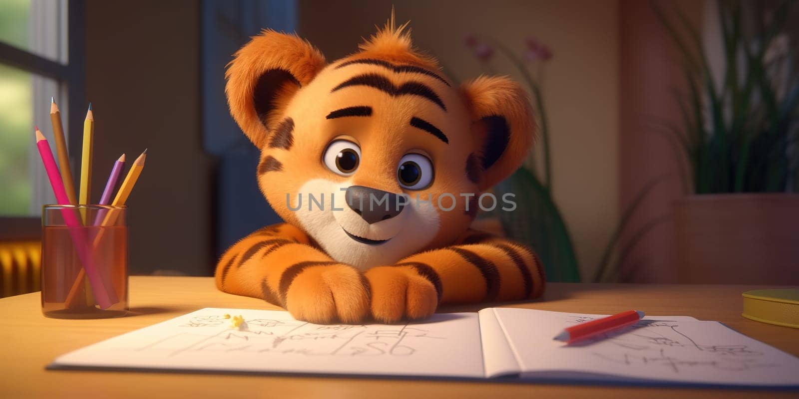 Illustration Of Cartoon Tiger Cub Coloring Pages by tan4ikk1