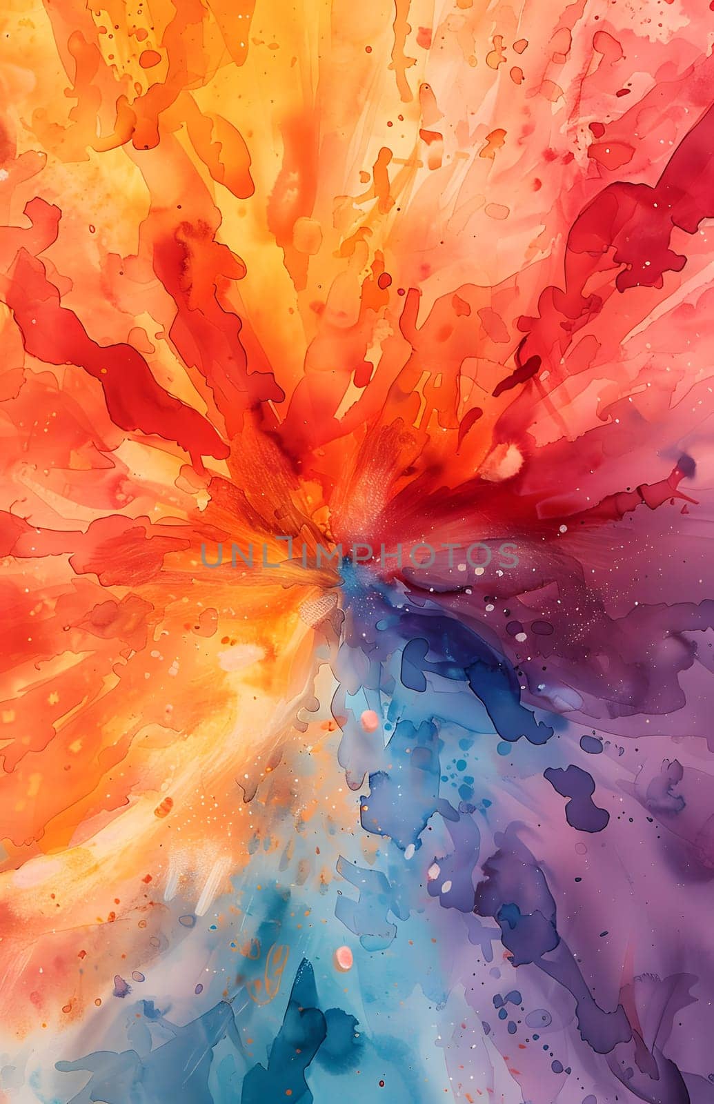 a close up of a colorful painting with a rainbow of colors by Nadtochiy