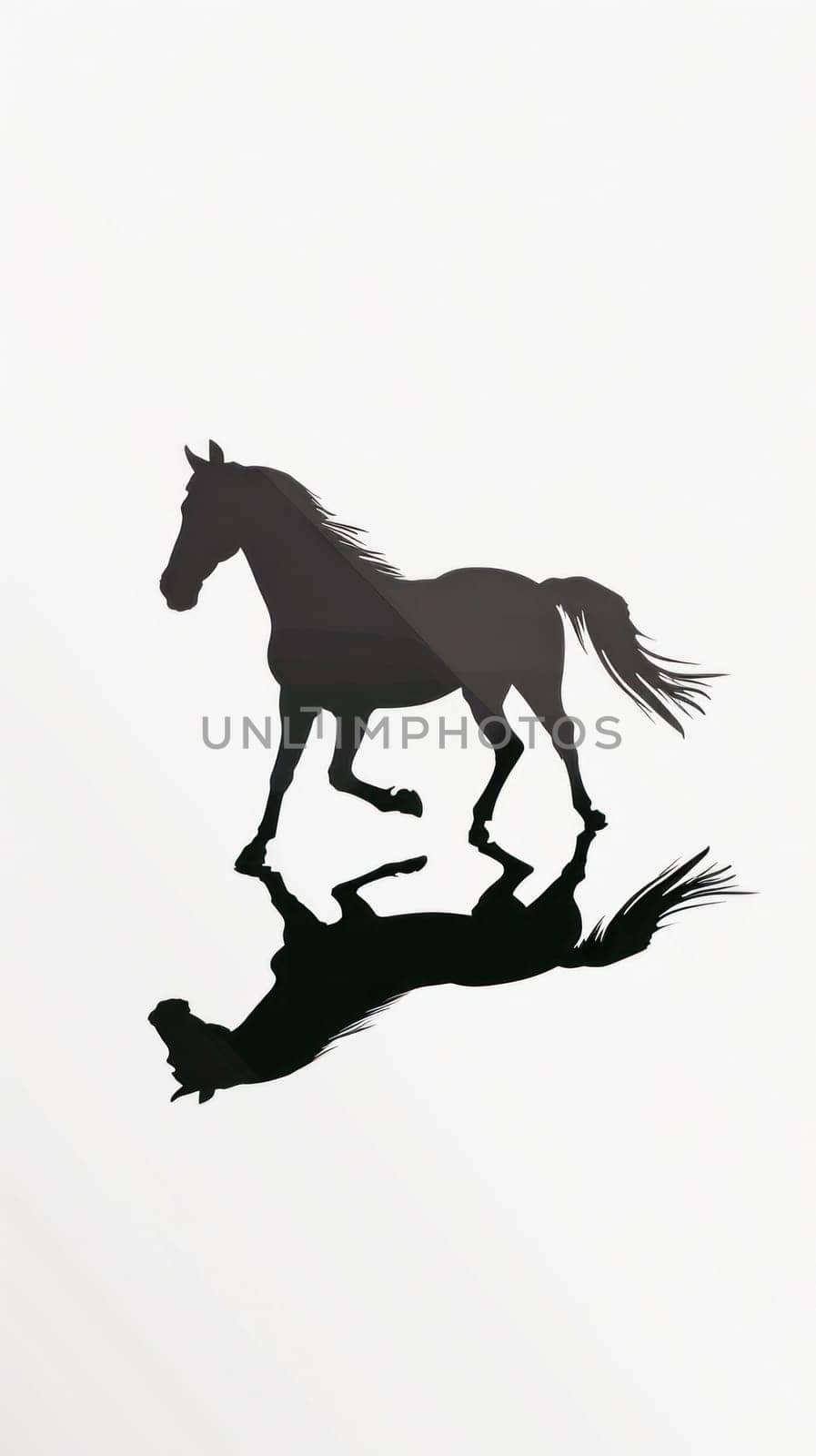 A stunning image captures the elegance of a horse as it moves gracefully against a clean, white backdrop