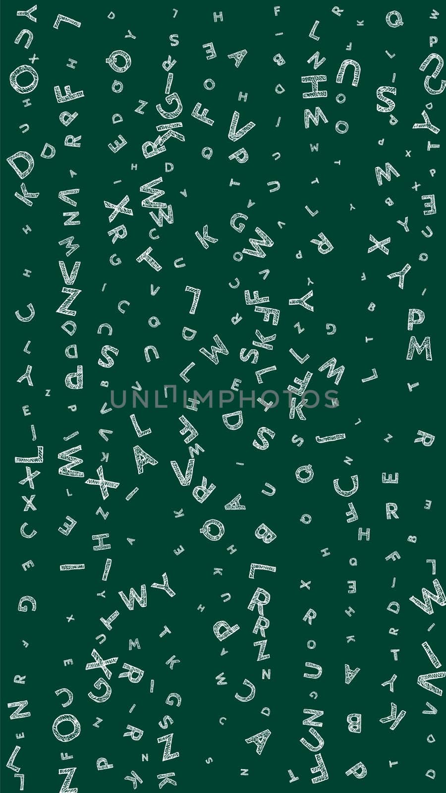School notebook cover. Colorful childish floating letters of Latin alphabet. Foreign languages study concept. Back to school banner .