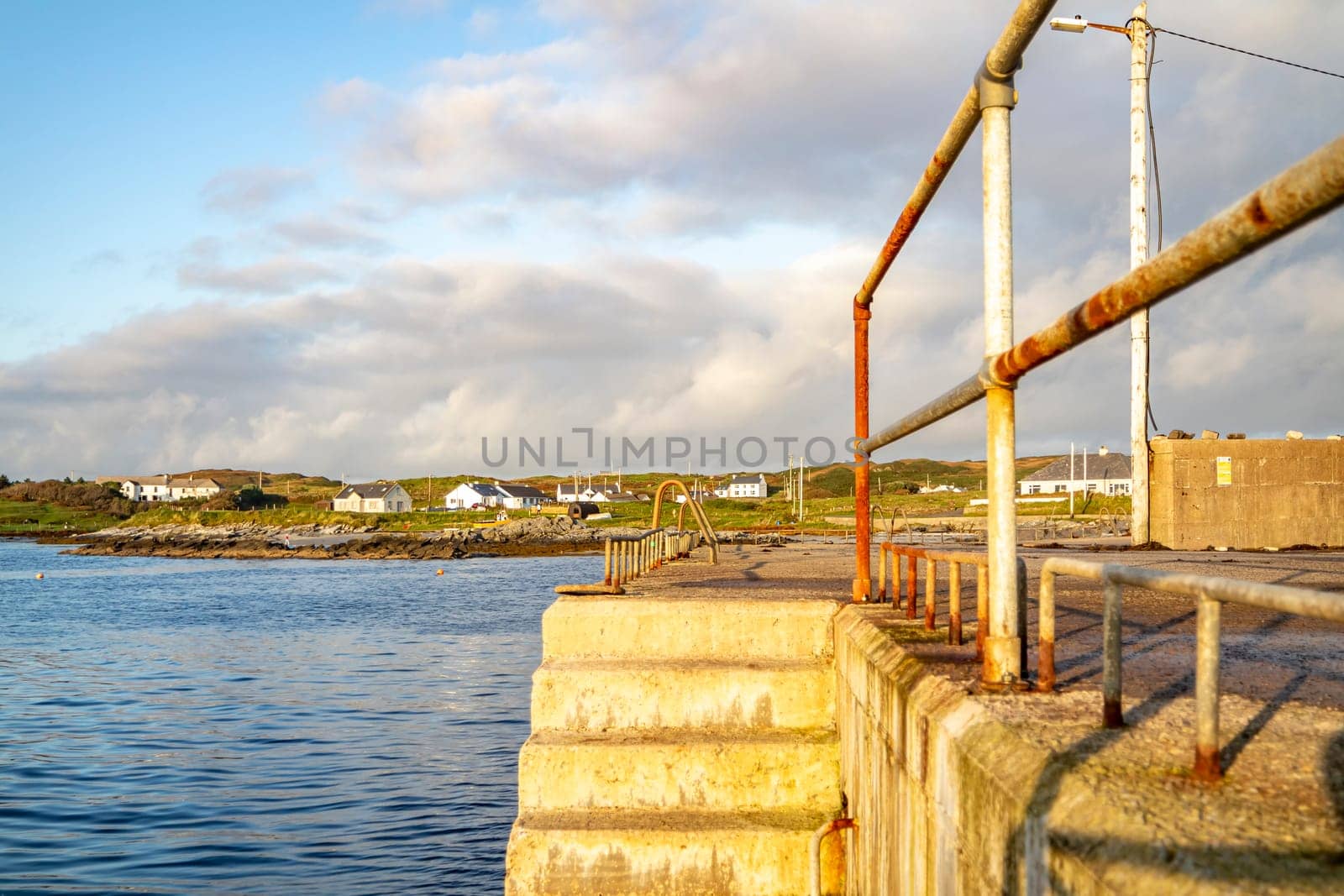 Concrete stairs at Rosbeg harbour, County Donegal, Ireland.