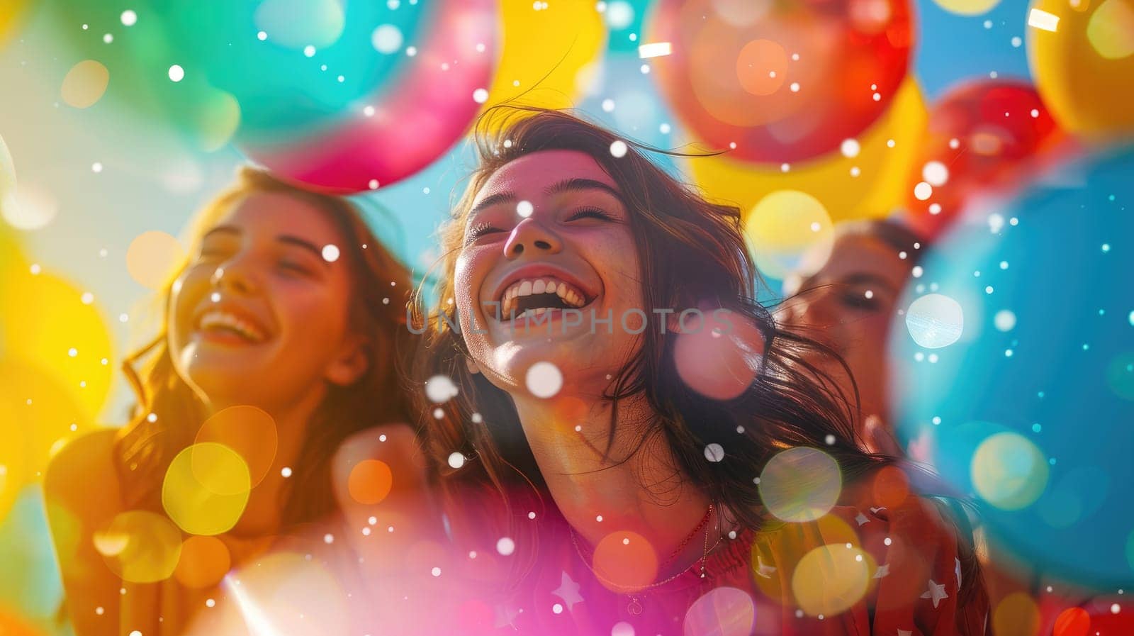 A joyful Friendship Day banner with friends captured in a moment of shared laughter, Celebrating Friendship Day.