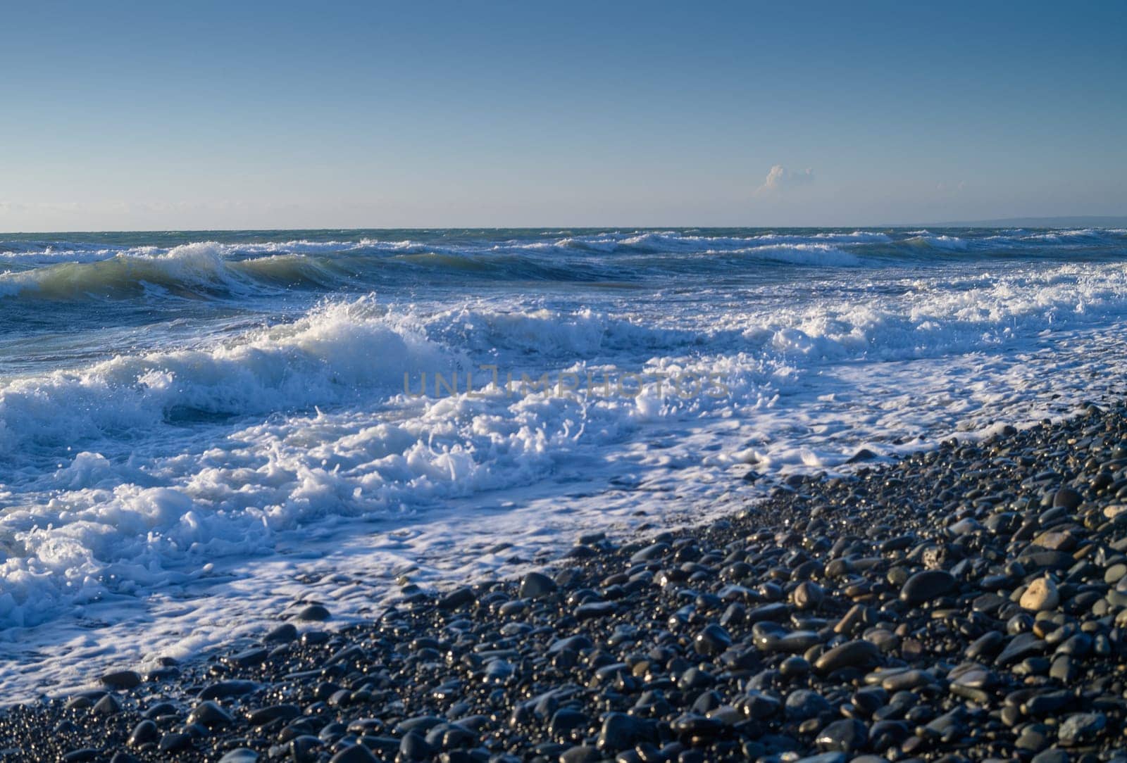 Mediterranean coastline on Cyprus beach on a summer evening 1 by Mixa74