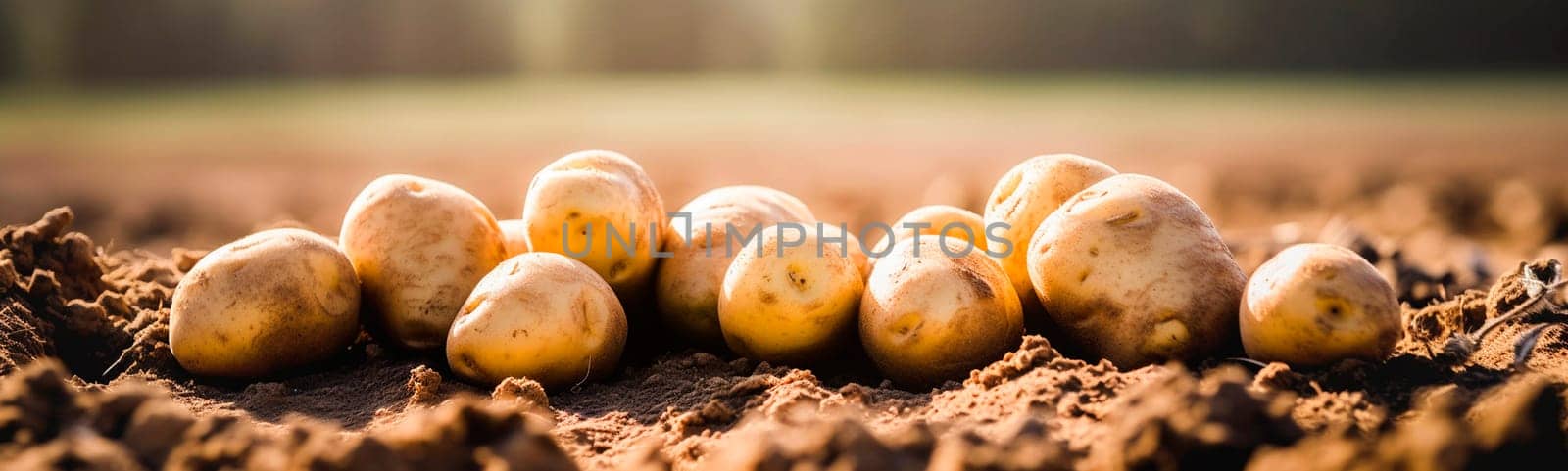 Potato harvest in the garden. Generative AI,