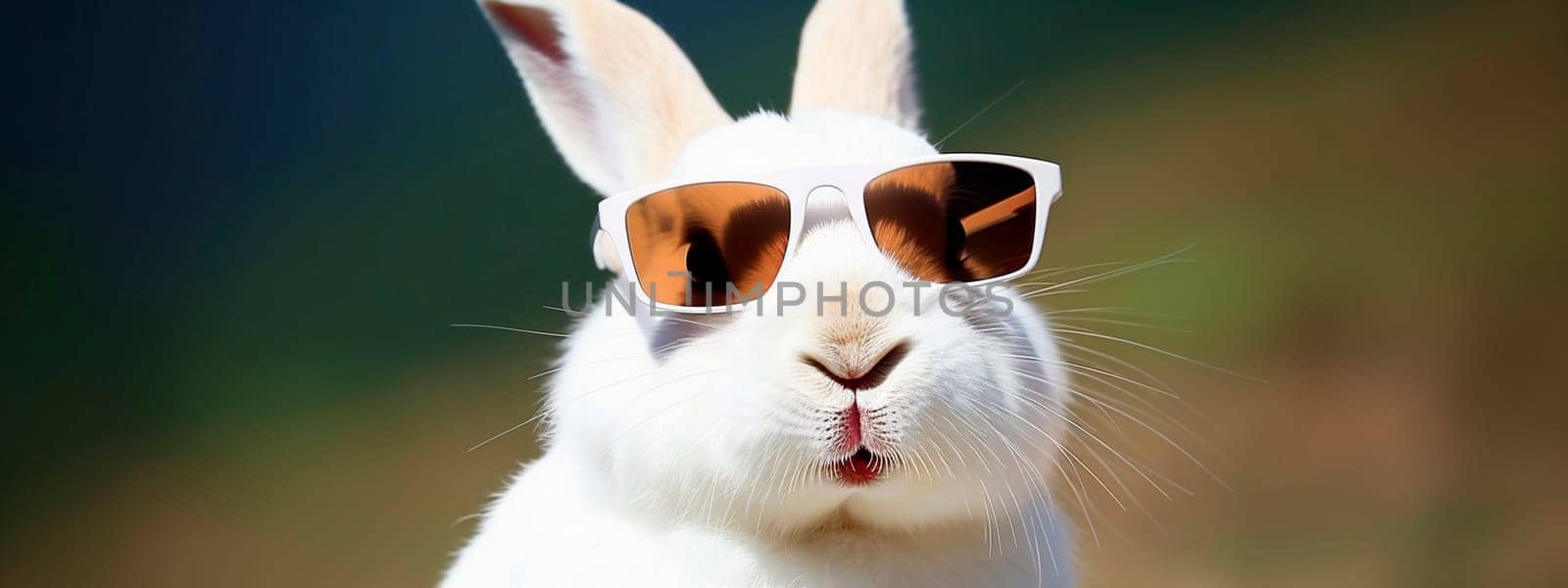 Rabbit with glasses background. Generative AI,