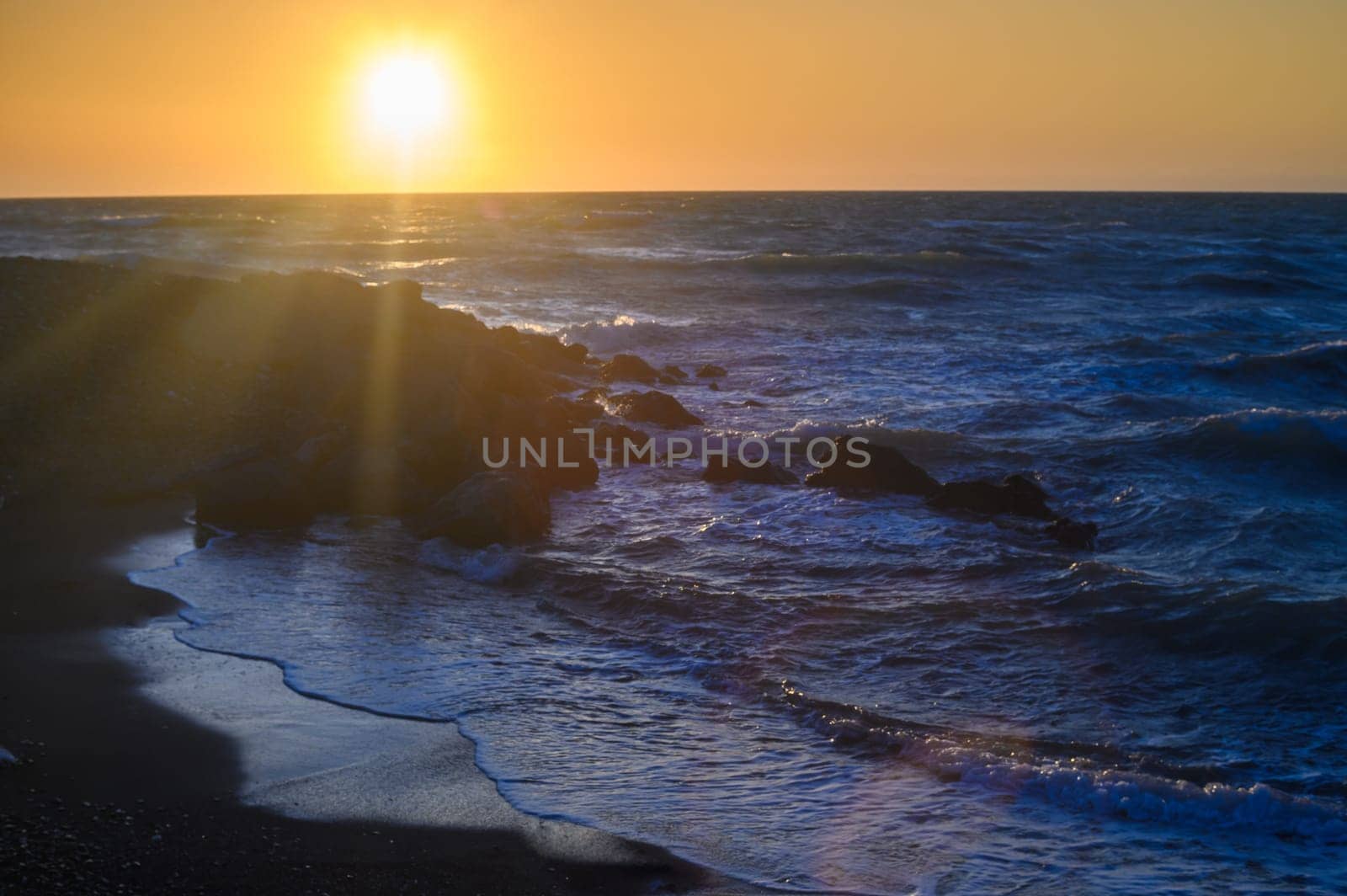 Sunset on the shores of the Mediterranean Sea. Cyprus 1