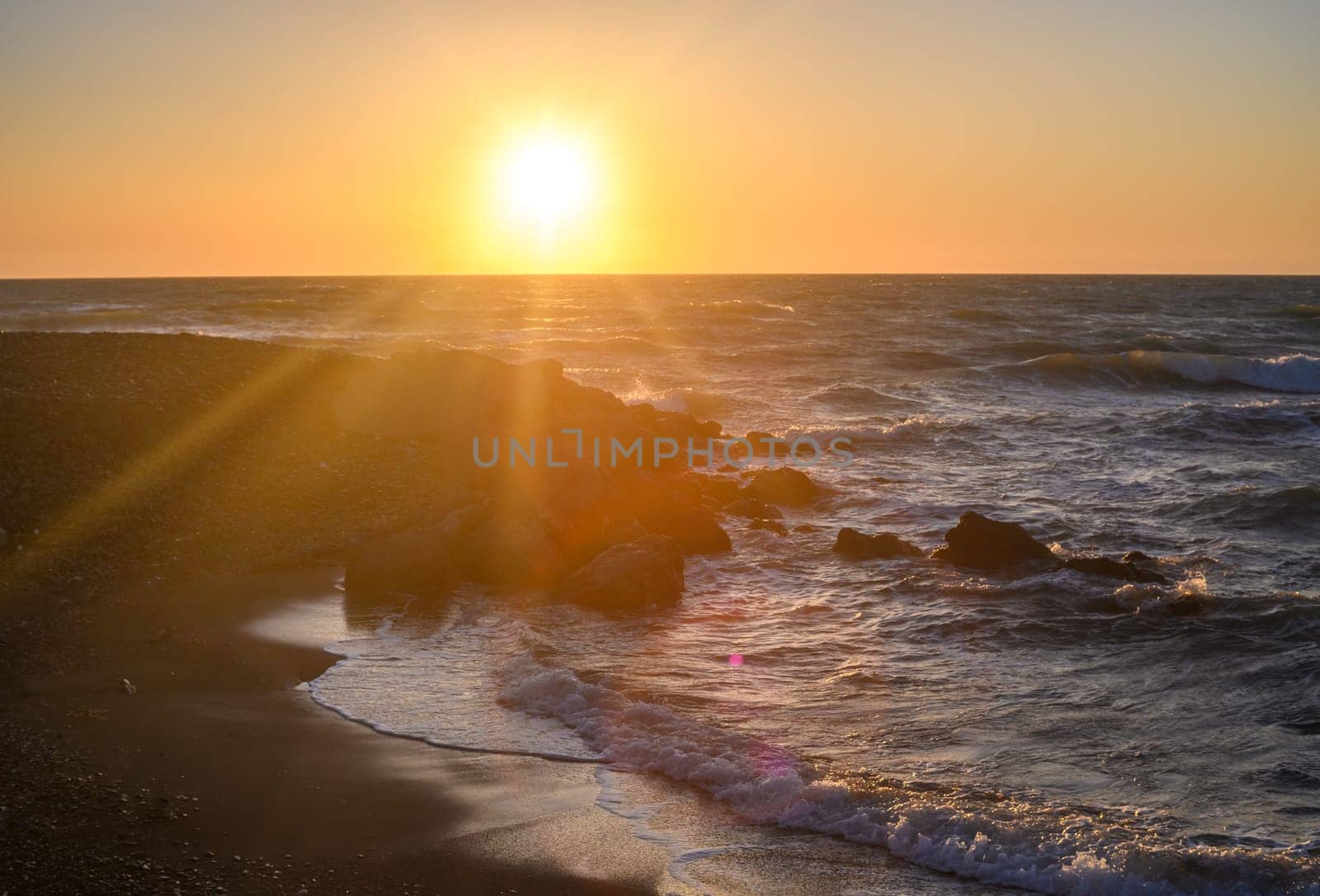 Epic sunset on the Mediterranean sea in Cyprus