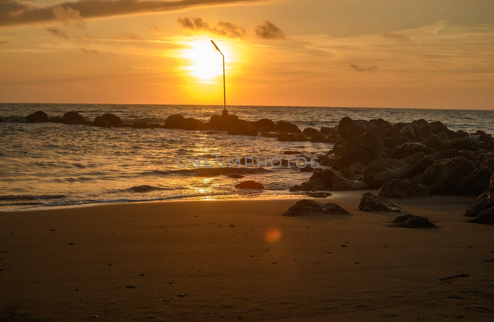 Summer sand beach and seashore waves background by Mixa74