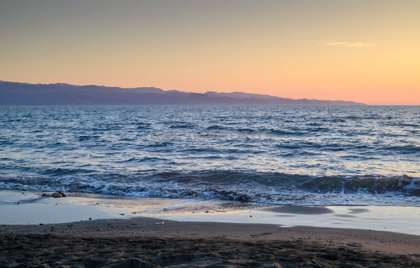 A hot summer sunset over the Mediterranean Sea.3