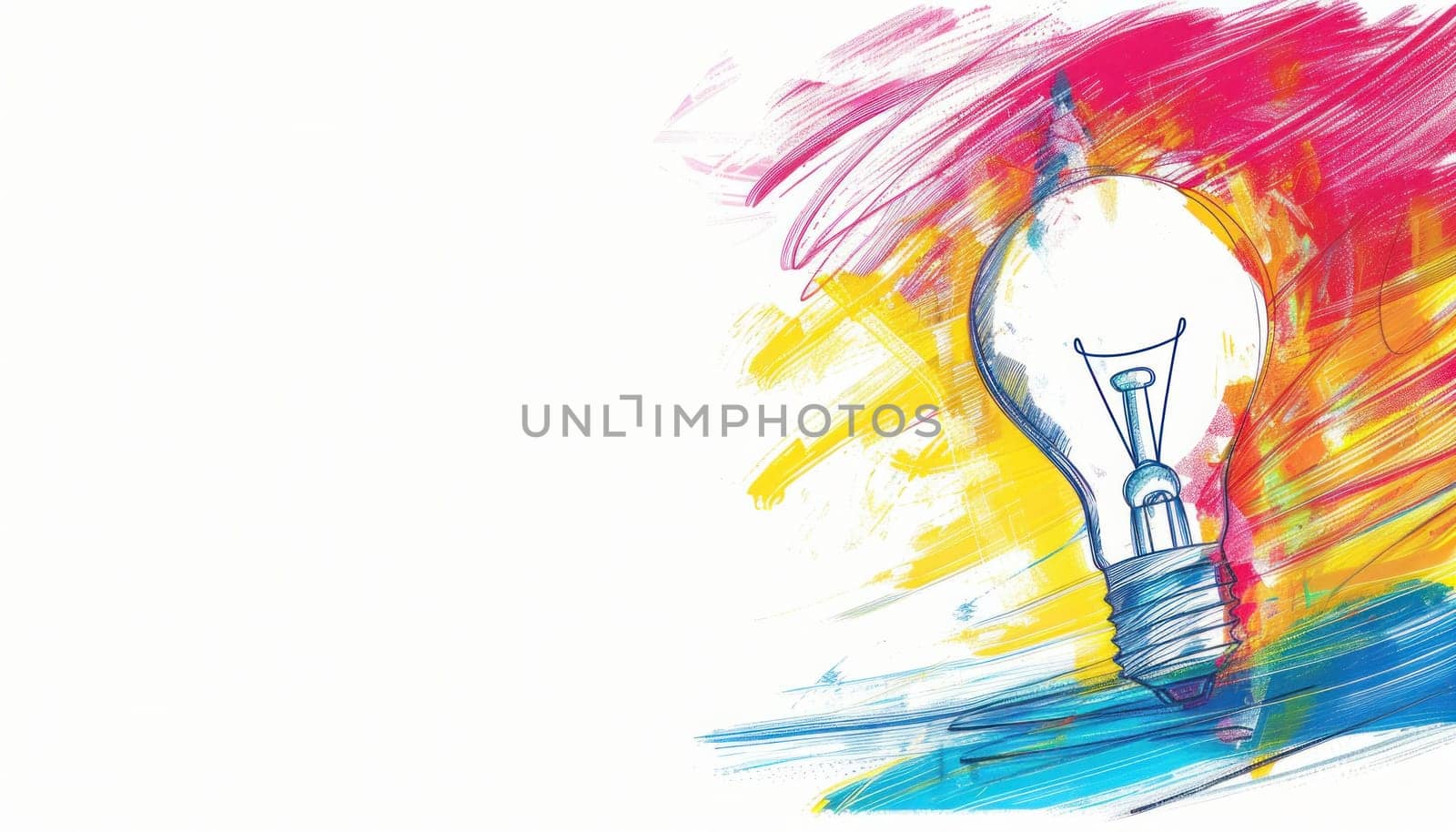 Light bulb inspiration a creative concept with paint splatters on white background for artistic and innovative designs by Vichizh