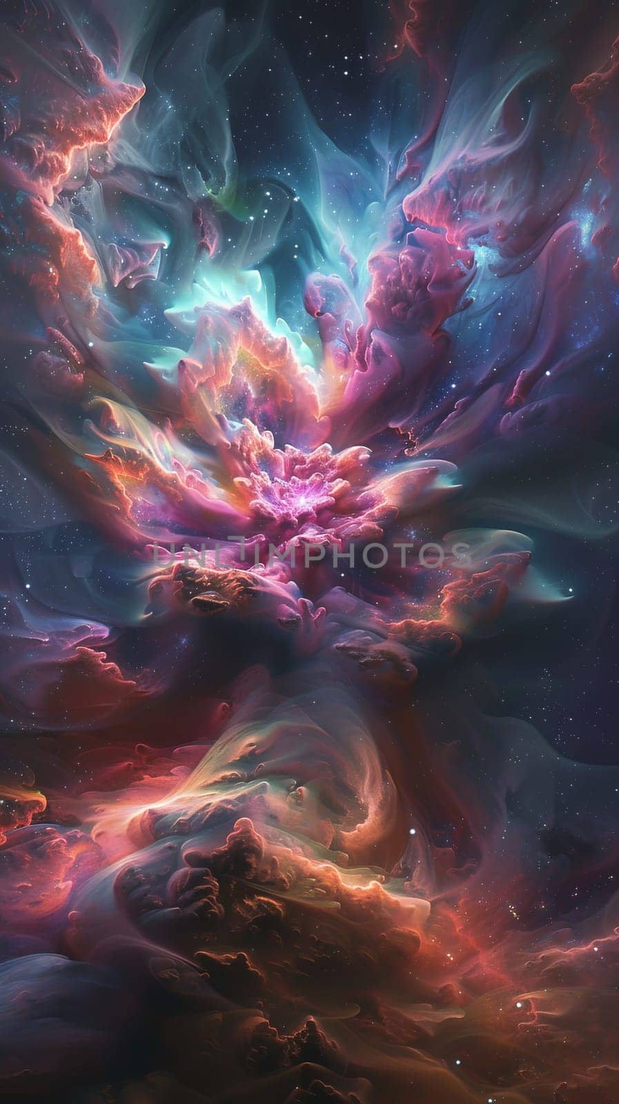 Spectacular colorful nebula in outer space