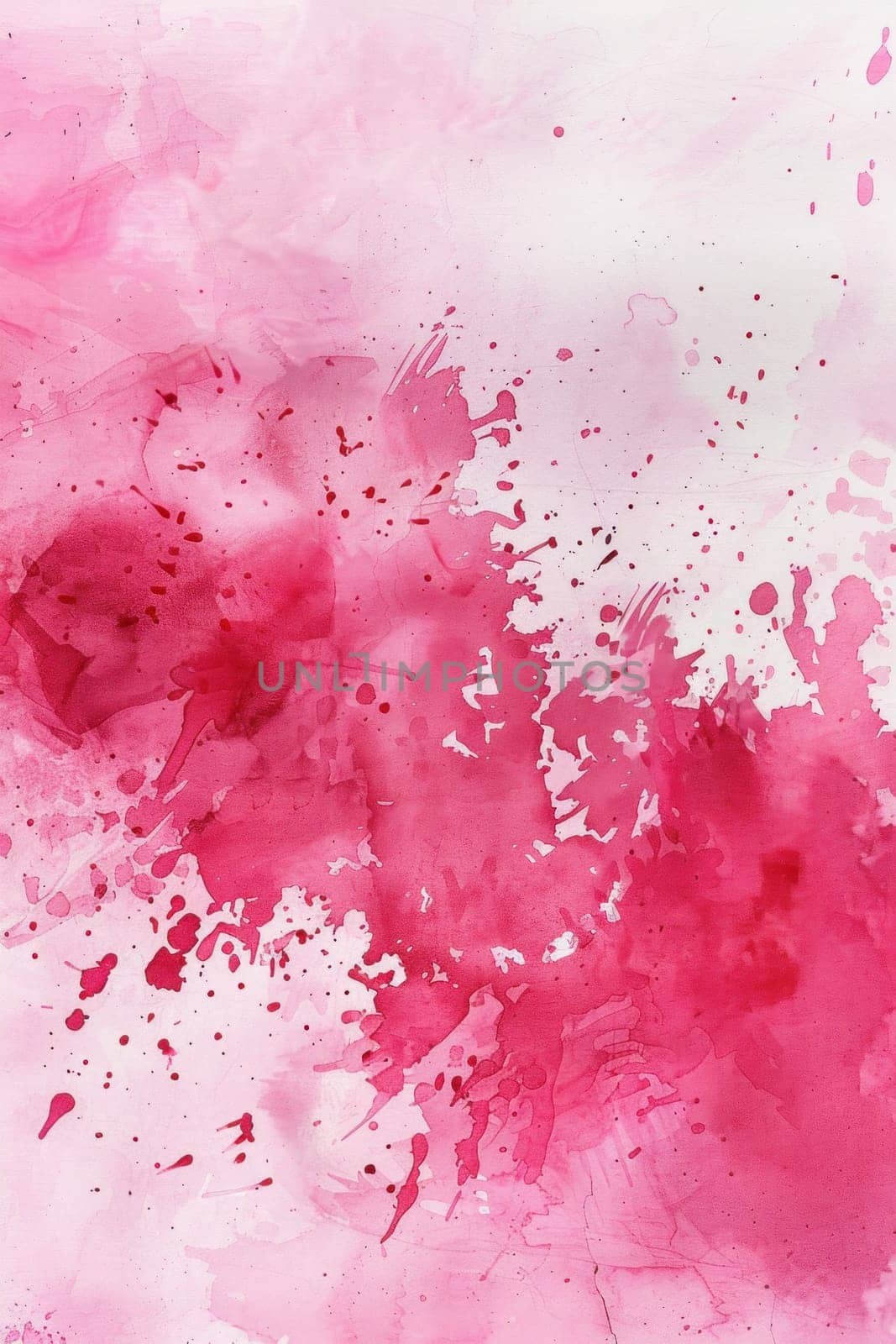 Pink watercolor paint splatters on a white background for creative art projects and design inspiration by Vichizh