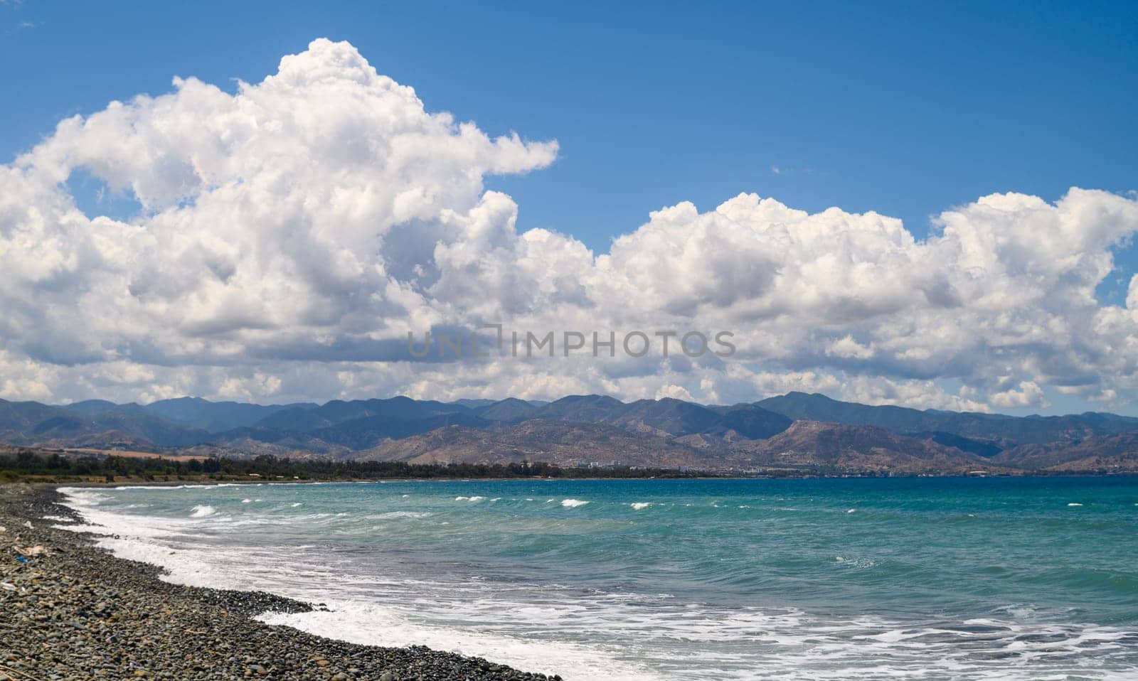 Mediterranean coast view of clouds and mountains 2