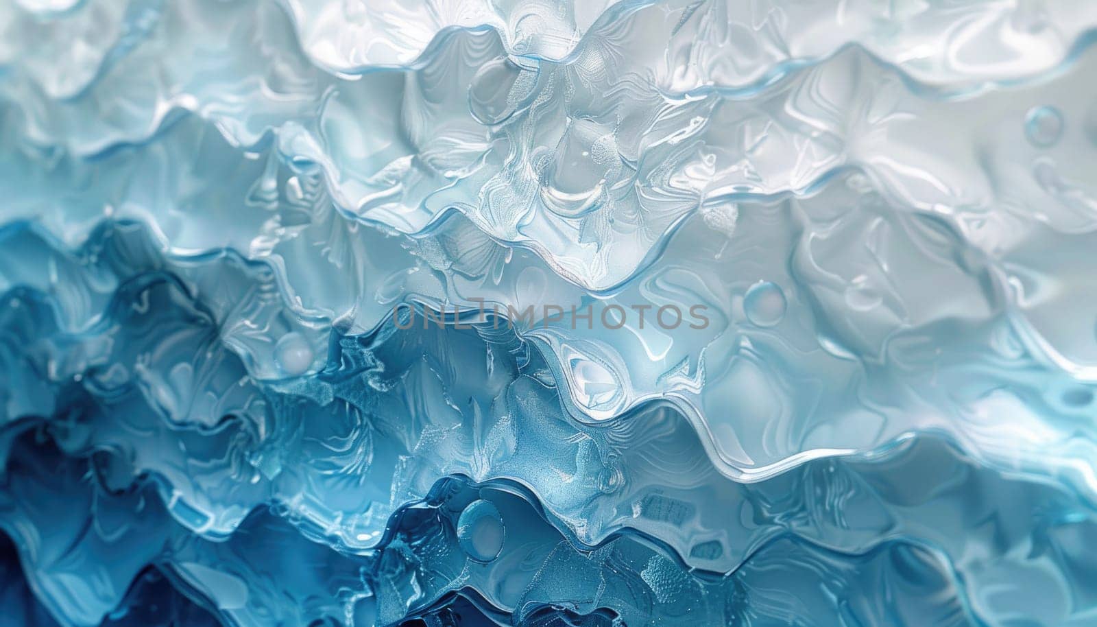 A blue and white image of ice cubes by AI generated image by wichayada