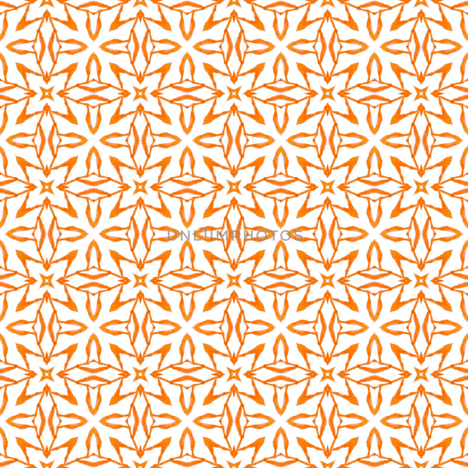 Trendy organic green border. Orange marvelous boho chic summer design. Organic tile. Textile ready attractive print, swimwear fabric, wallpaper, wrapping.