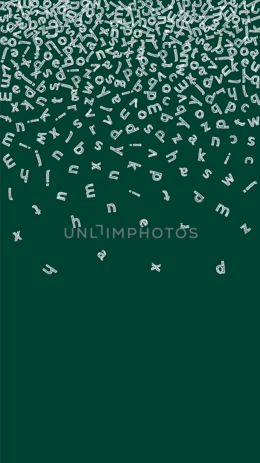 Concept of school background. Colorful childish falling letters of English language. Foreign languages study concept. Back to school banner .